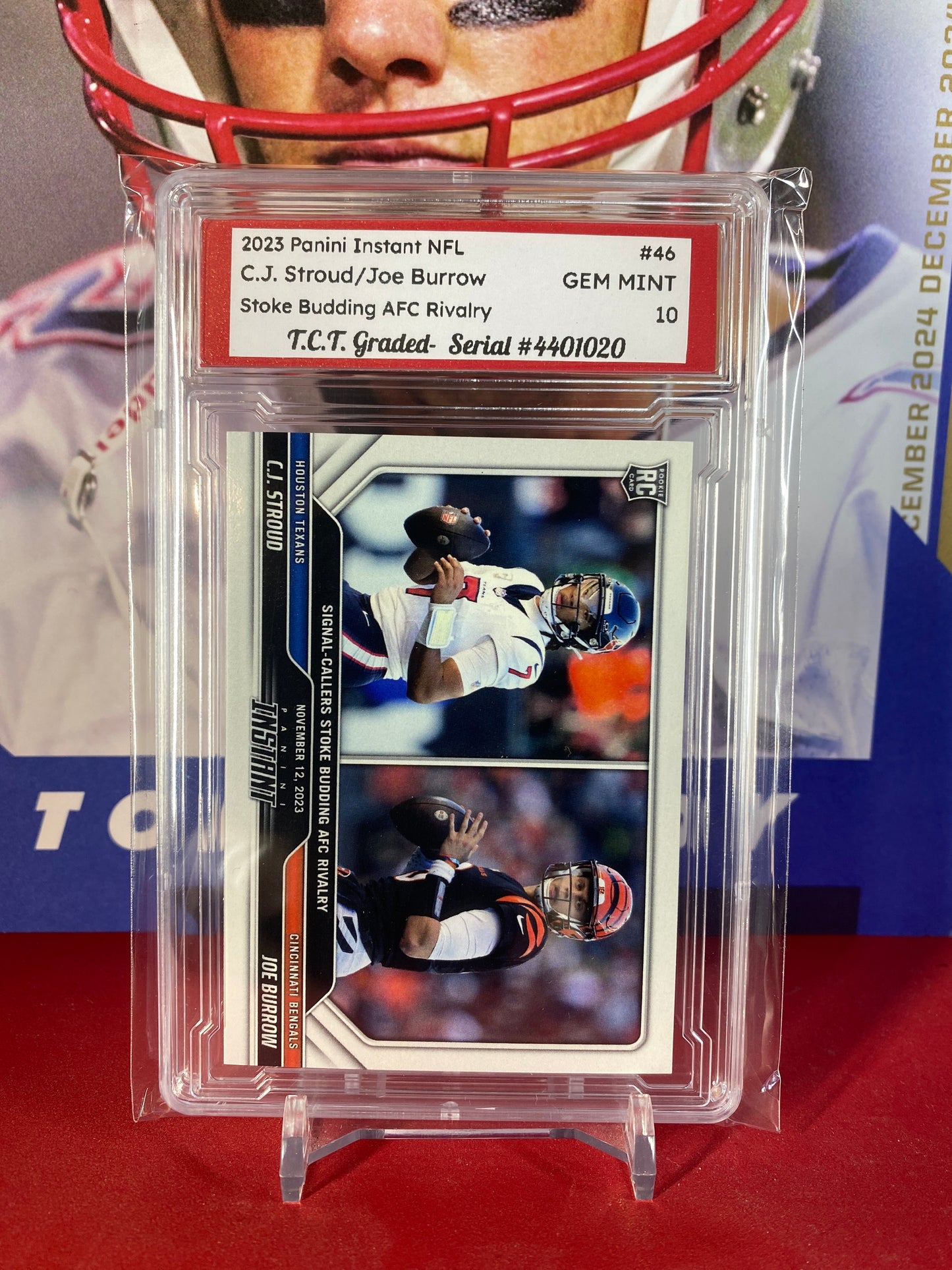 2023 Panini Instant NFL #46 Rookie Card C.J. Stroud/Joe Burrow Stoke Budding AFC Rivalry T.C.T. Graded Gem Mint 10