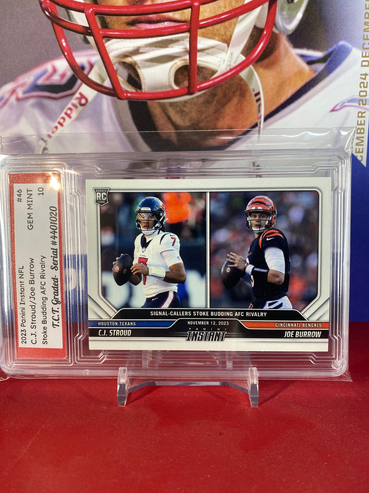 2023 Panini Instant NFL #46 Rookie Card C.J. Stroud/Joe Burrow Stoke Budding AFC Rivalry T.C.T. Graded Gem Mint 10