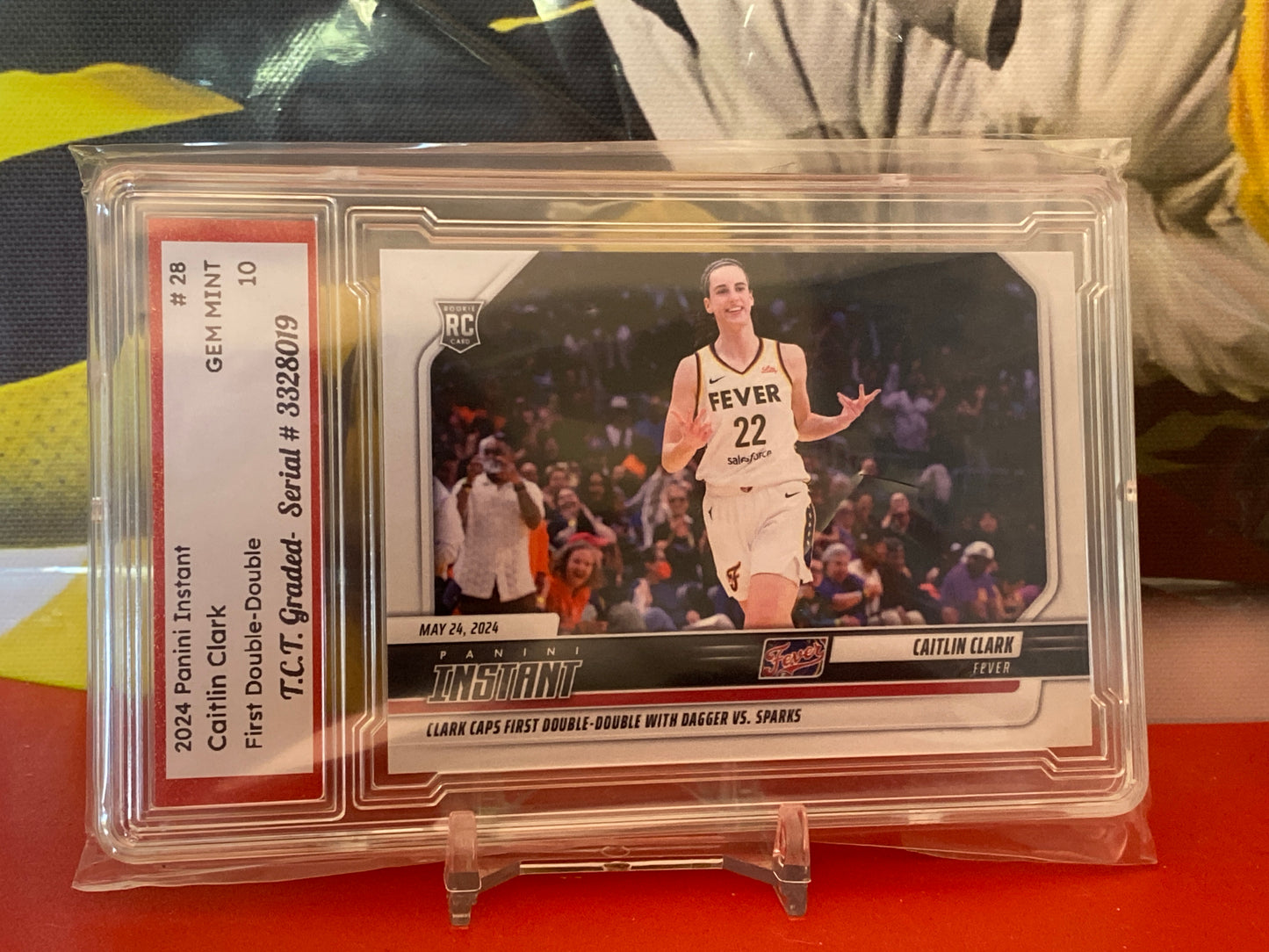 2024 Panini Instant WNBA #28 Caitlin Clark Rookie Card First Double-Double TCT GEM MINT 10