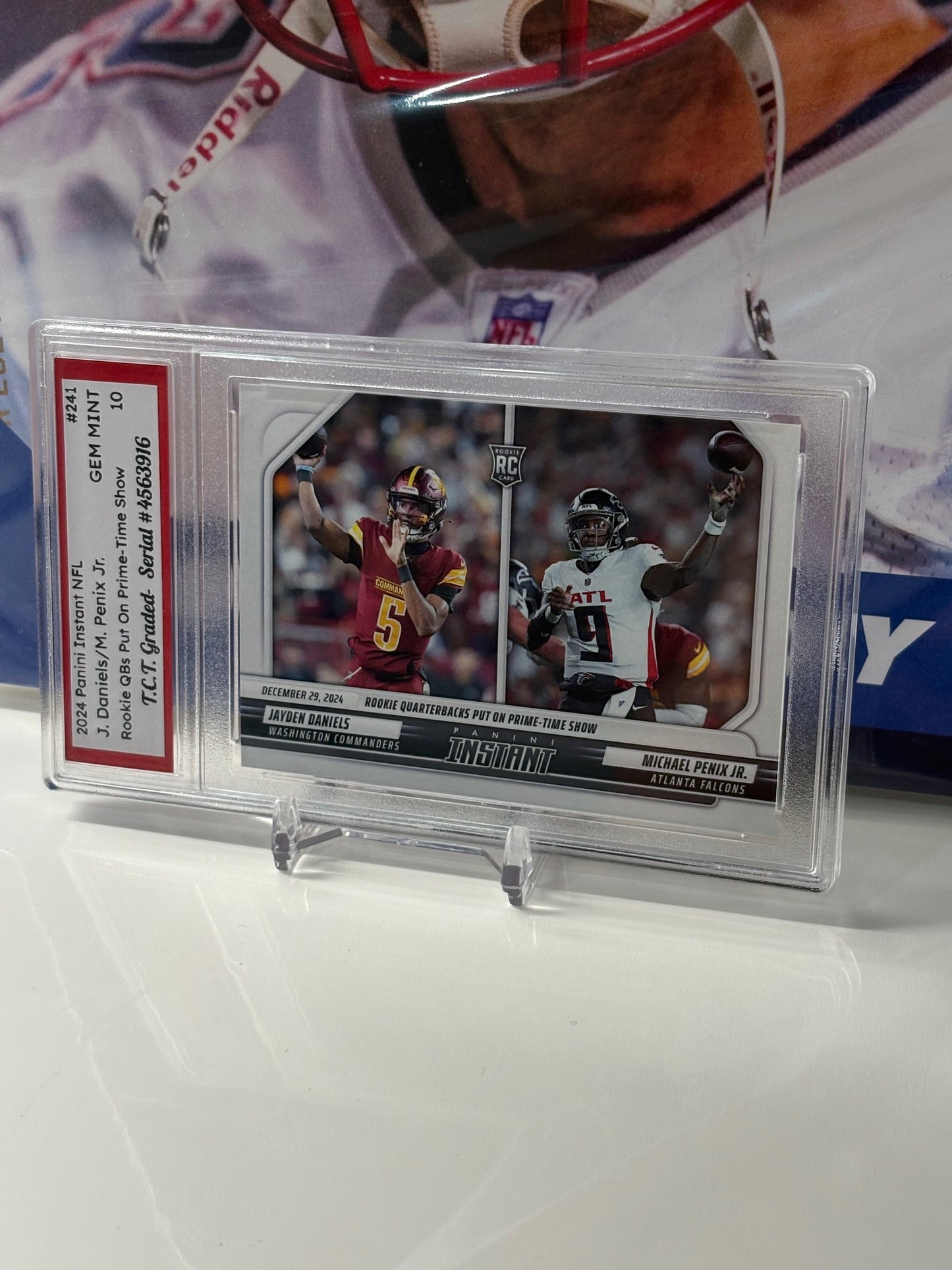 2024 Panini Instant NFL #241 Jayden Daniels/Michael Penix Jr. Rookie QBs Put On Prime Time Show