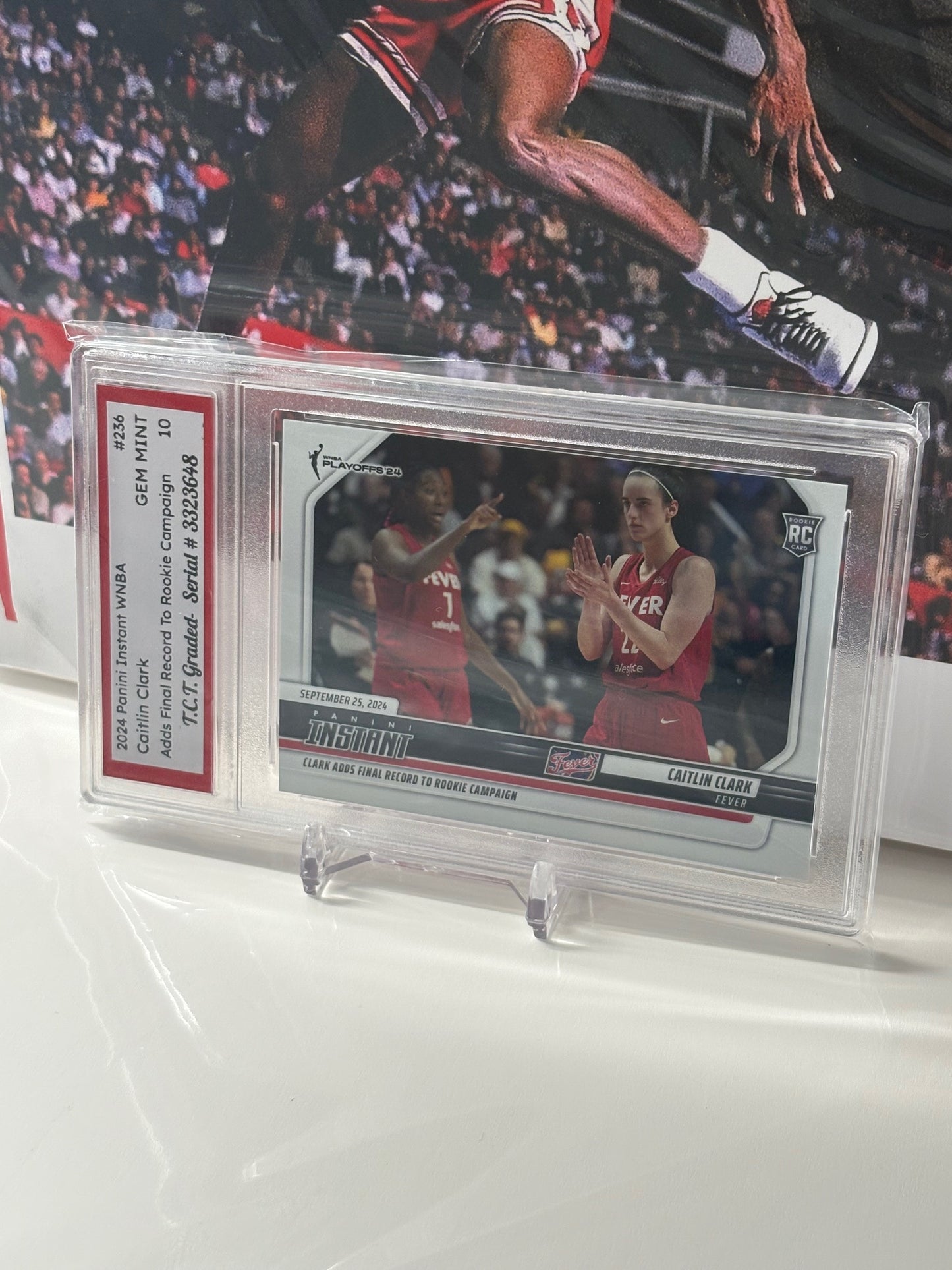2024 Panini Instant WNBA #236 Caitlin Clark Rookie Card Adds Final Record T.C.T. Graded Gem Mint 10