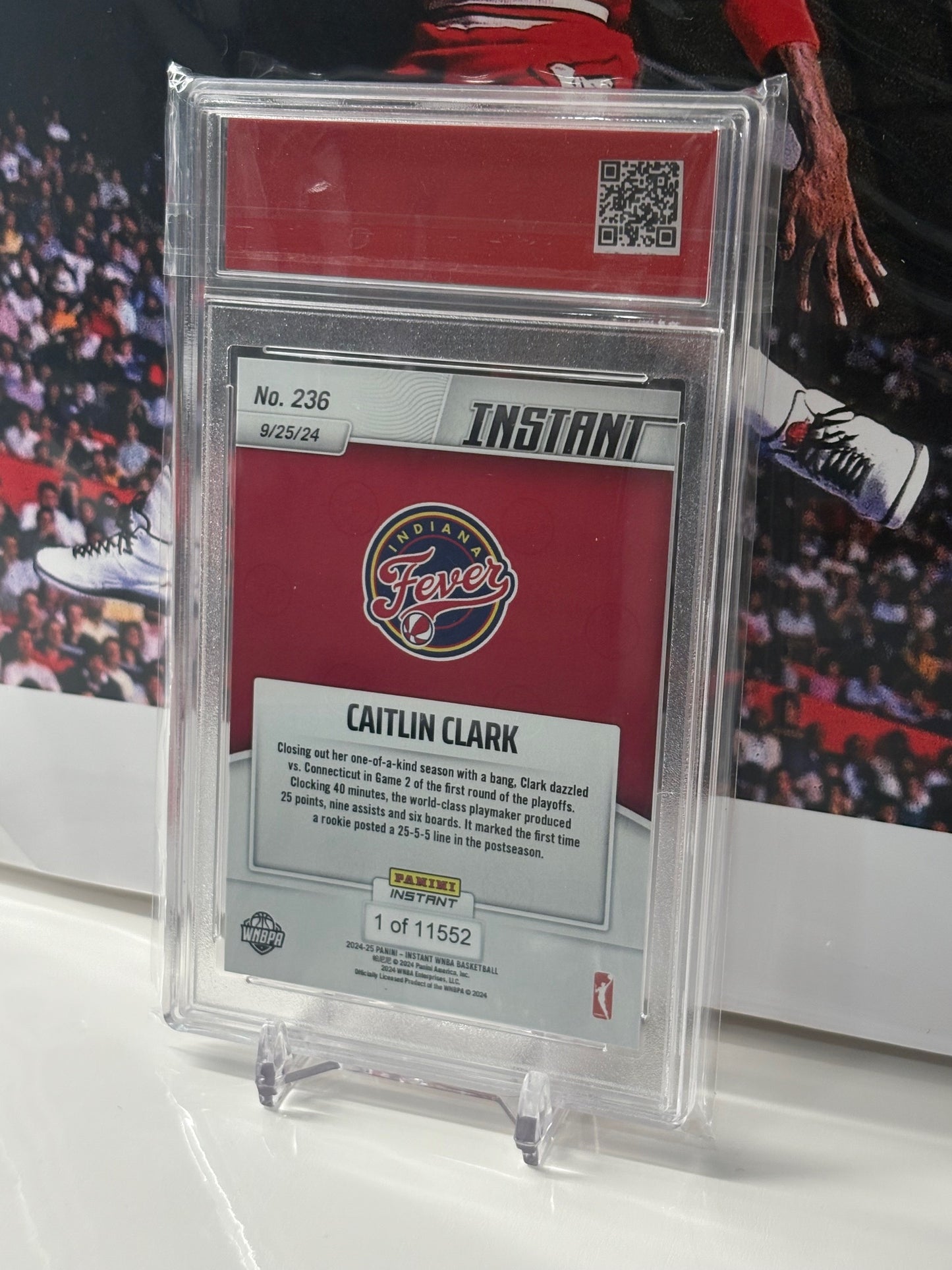 2024 Panini Instant WNBA #236 Caitlin Clark Rookie Card Adds Final Record T.C.T. Graded Gem Mint 10