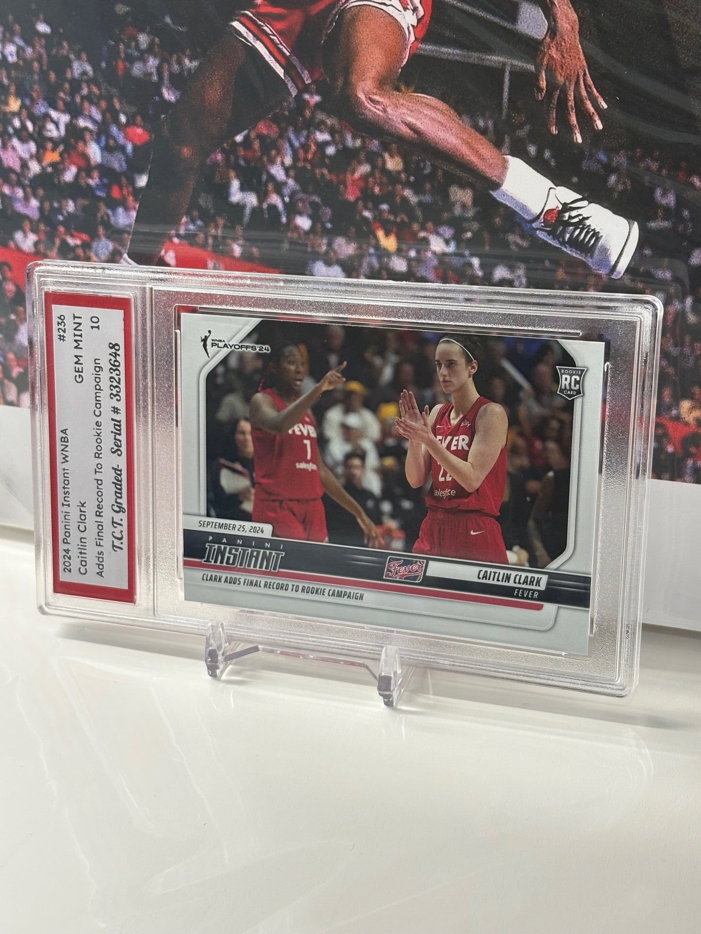 2024 Panini Instant WNBA #236 Caitlin Clark Rookie Card Adds Final Record T.C.T. Graded Gem Mint 10