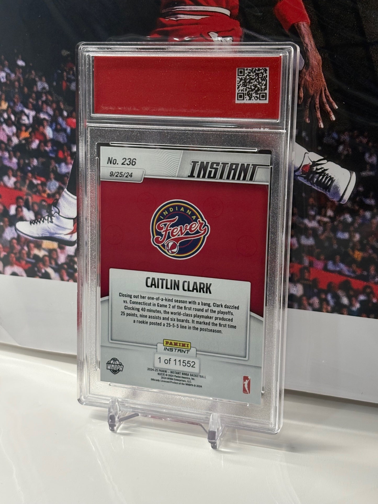 2024 Panini Instant WNBA #236 Caitlin Clark Rookie Card Adds Final Record T.C.T. Graded Gem Mint 10
