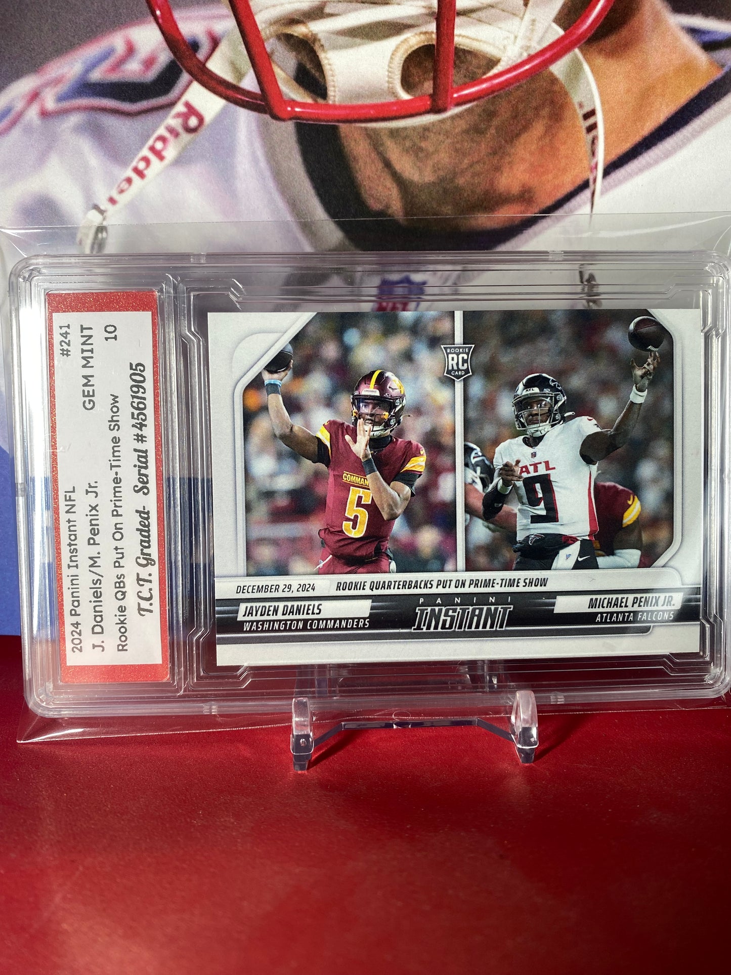 2024 Panini Instant NFL #241 Jayden Daniels/Michael Penix Jr. Rookie QBs Put On Prime Time Show