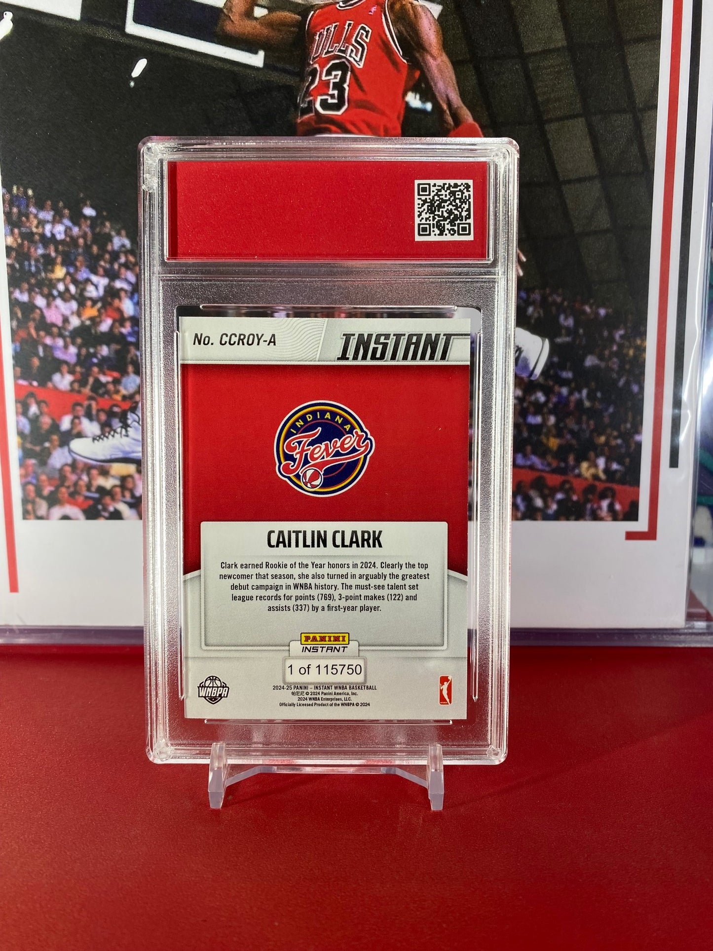 2024 Panini Instant WNBA #CCROY-A Caitlin Clark Rookie Of The Year Card T.C.T. Graded Gem Mint 10 card stand included