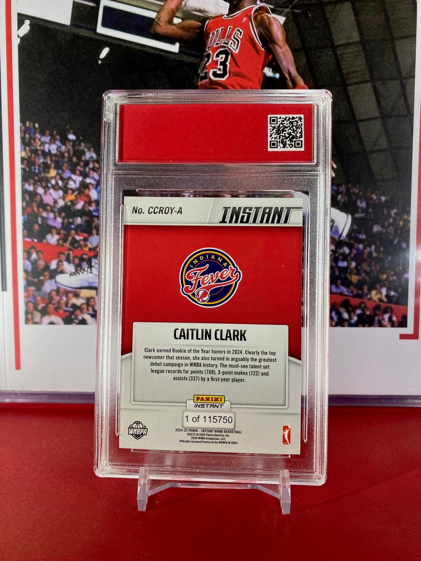 2024 Panini Instant WNBA #CCROY-A Caitlin Clark Rookie Of The Year Card T.C.T. Graded Gem Mint 10 card stand included