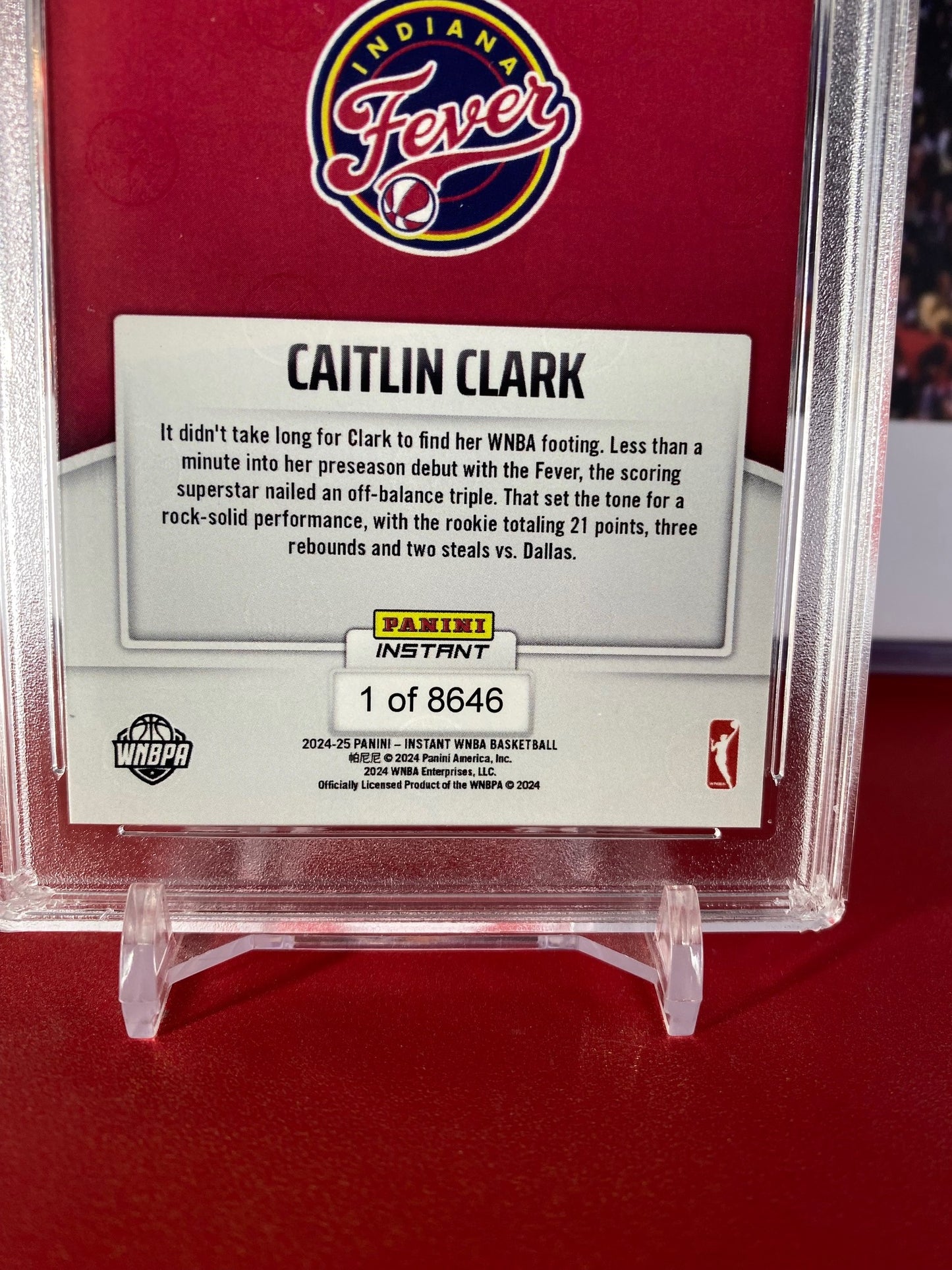 2024 Panini Instant #1 Caitlin Clark Rookie Card PreSeason Debut TCT GEM MINT 10