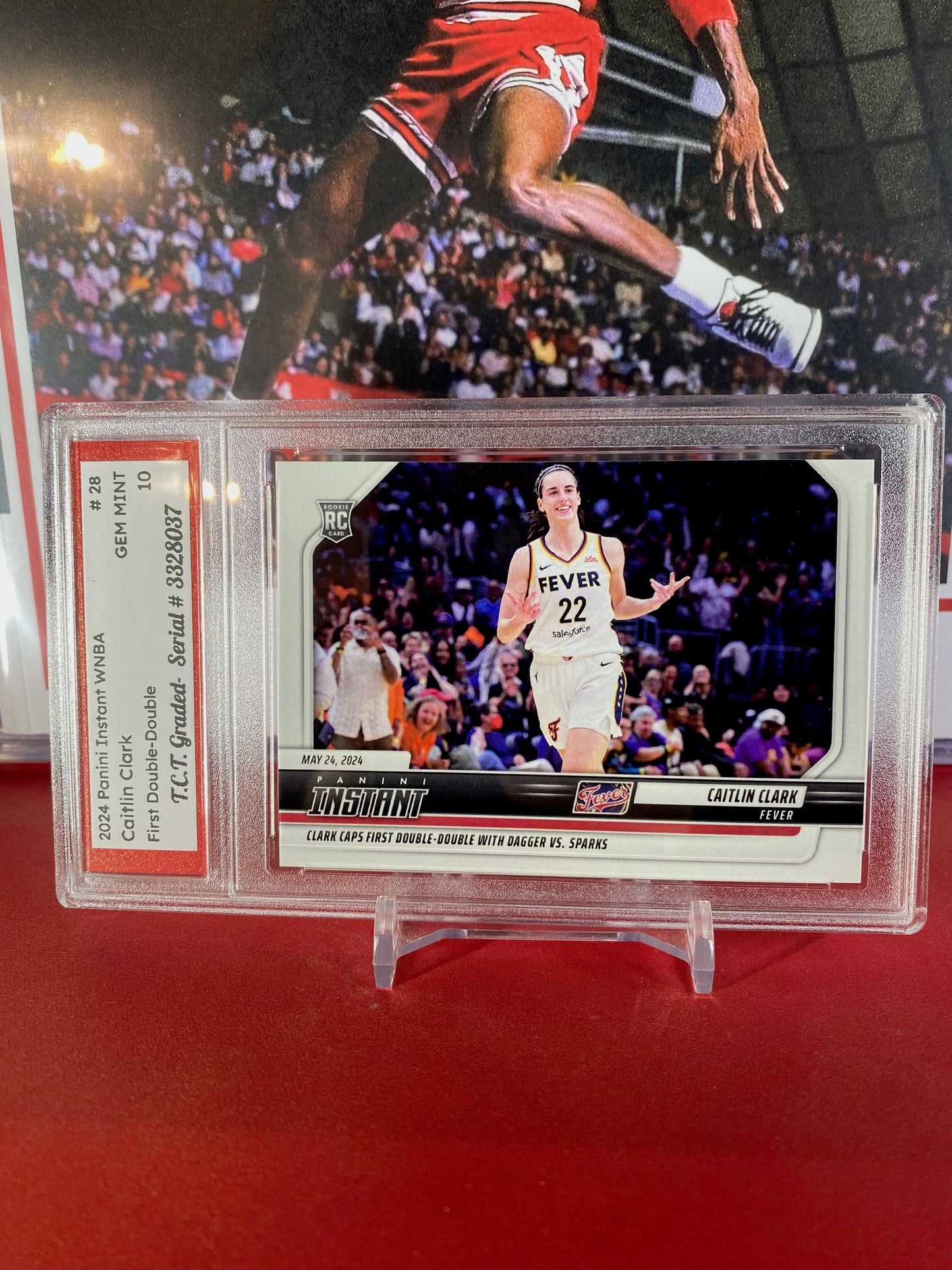 2024 Panini Instant #28 Caitlin Clark Rookie Card First Double-Double T.C.T. Graded GEM MINT 10