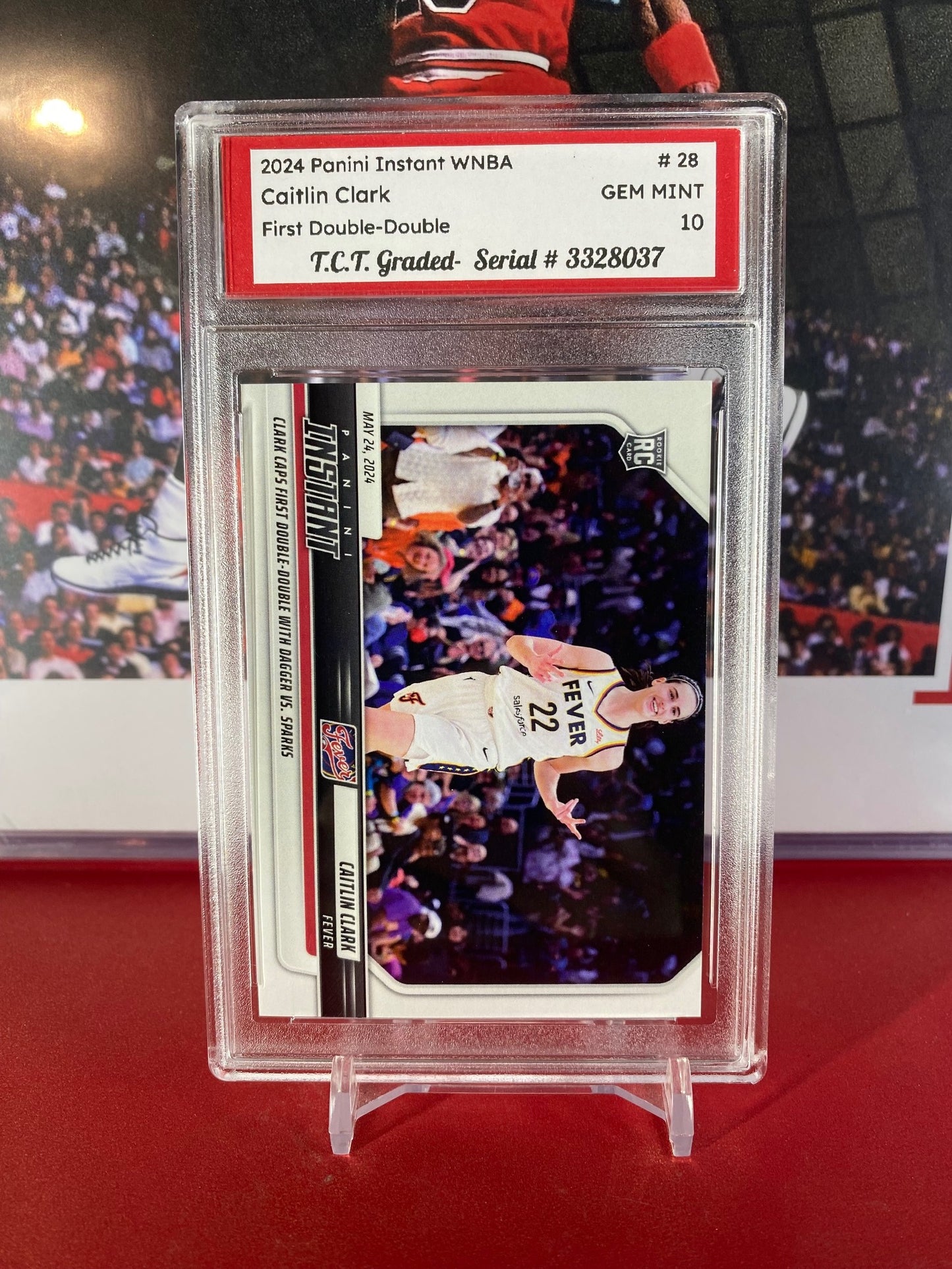 2024 Panini Instant #28 Caitlin Clark Rookie Card First Double-Double T.C.T. Graded GEM MINT 10