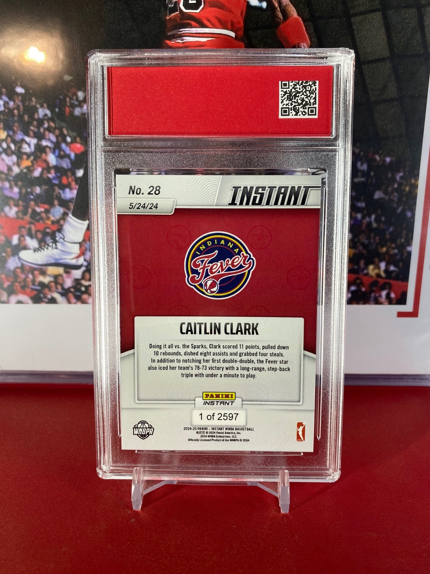 2024 Panini Instant #28 Caitlin Clark Rookie Card First Double-Double T.C.T. Graded GEM MINT 10