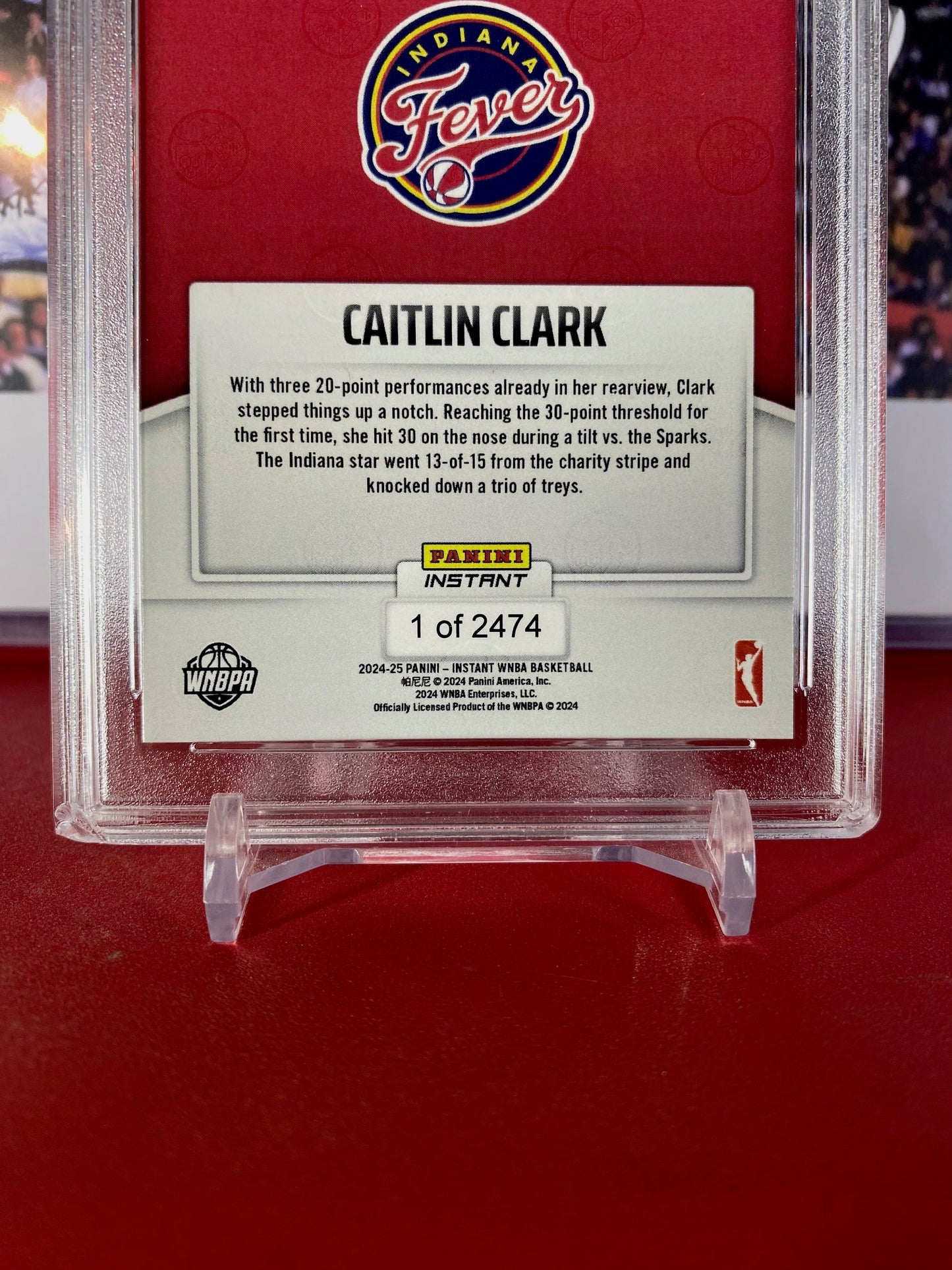 2024 Panini Instant #35 Caitlin Clark Rookie Card “raises the Bar” T.C.T. Graded Gem Mint 10