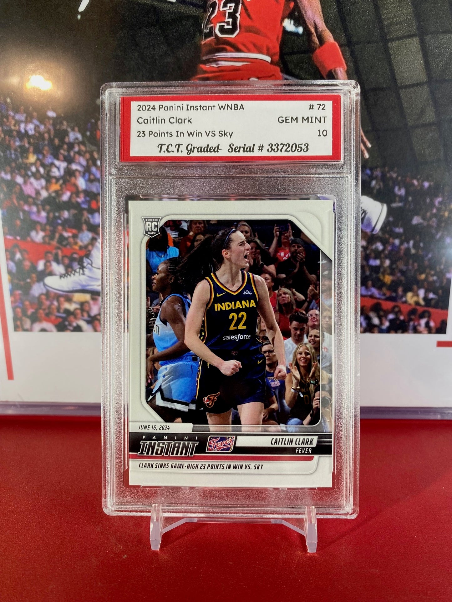 2024 Panini Instant #72 Caitlin Clark Rookie Card 25 Points In Win Vs. Sky T.C.T. Graded GEM MINT 10