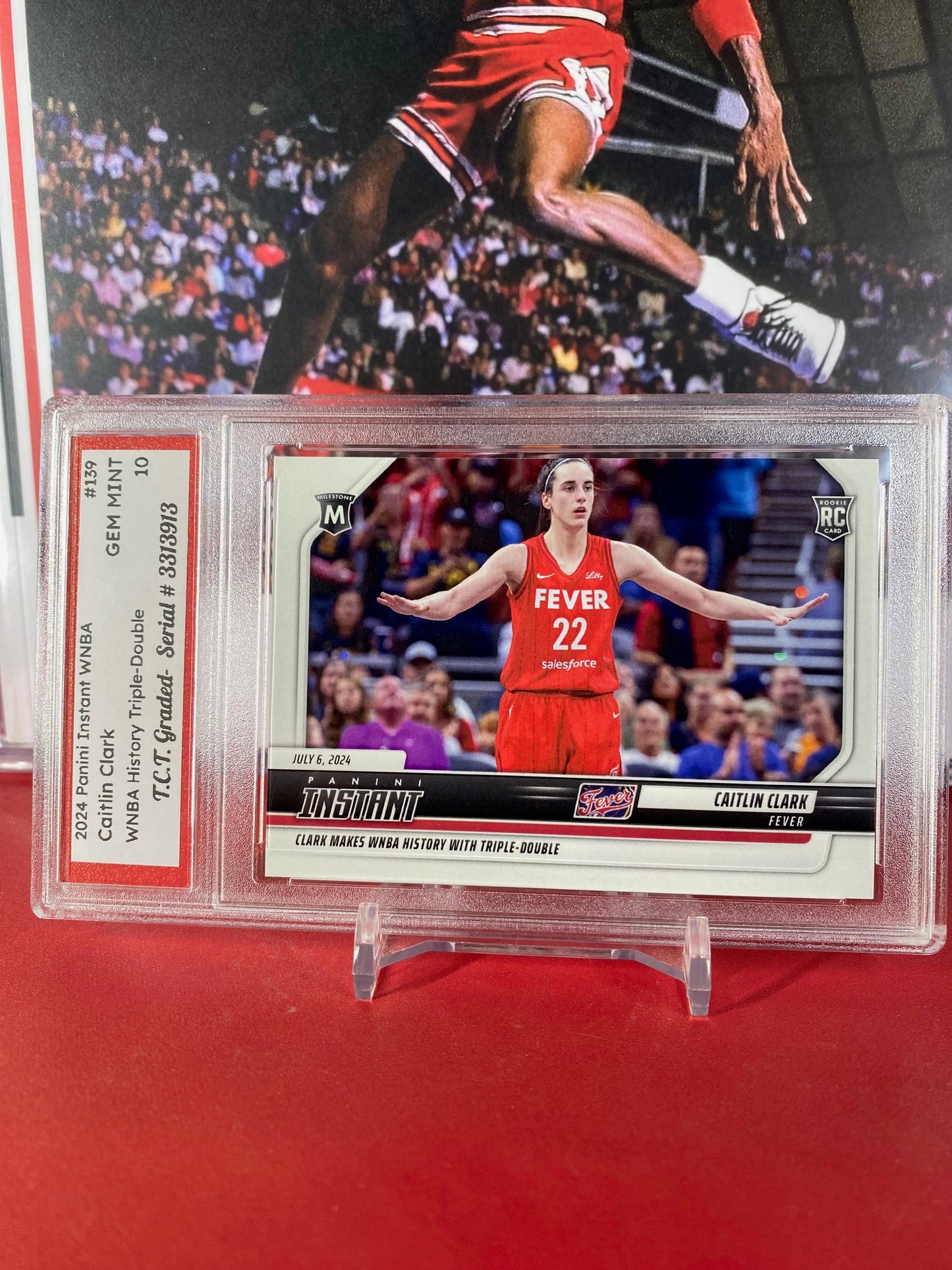 2024 Panini Instant WNBA #139 Caitlin Clark Rookie Card Makes WNBA History Triple-Double T.C.T. Graded Gem Mint 10