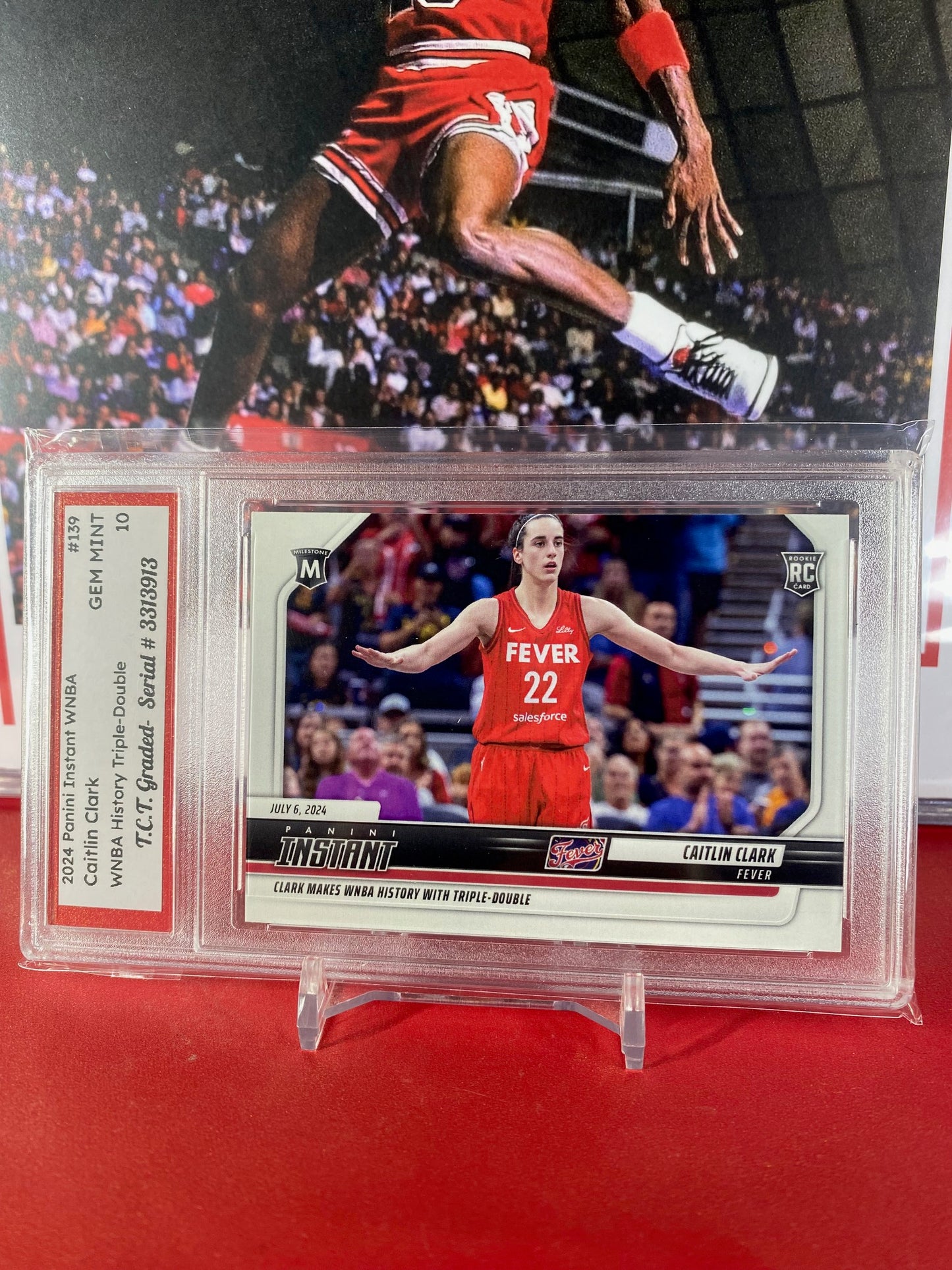 2024 Panini Instant WNBA #139 Caitlin Clark Rookie Card Makes WNBA History Triple-Double T.C.T. Graded Gem Mint 10