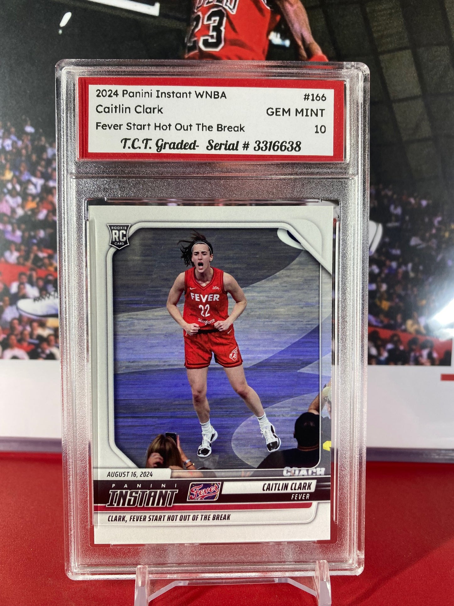 2024 Panini Instant #166 Caitlin Clark Rookie Card Fever Start Hot Out The Break T.C.T. Graded Gem Mint 10