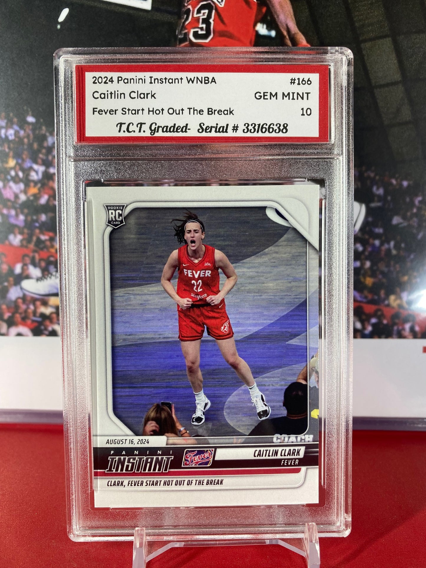 2024 Panini Instant #166 Caitlin Clark Rookie Card Fever Start Hot Out The Break T.C.T. Graded Gem Mint 10