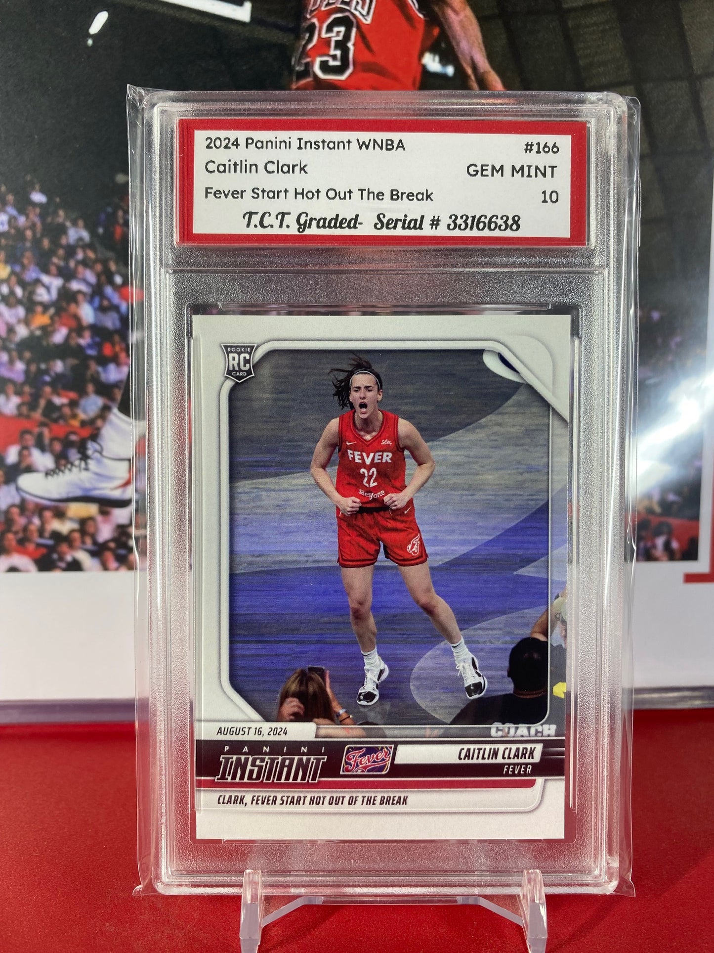 2024 Panini Instant #166 Caitlin Clark Rookie Card Fever Start Hot Out The Break T.C.T. Graded Gem Mint 10
