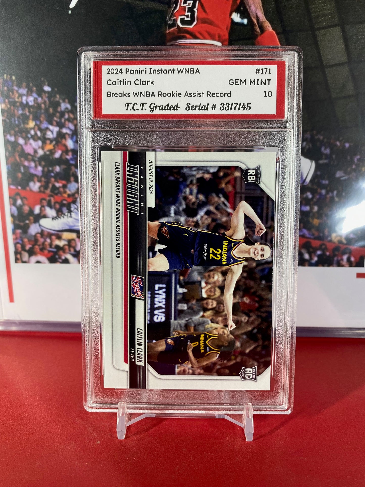 2024 Panini Instant #171 Caitlin Clark Rookie Card WNBA Rookie Assists Record T.C.T. Graded Gem Mint 10