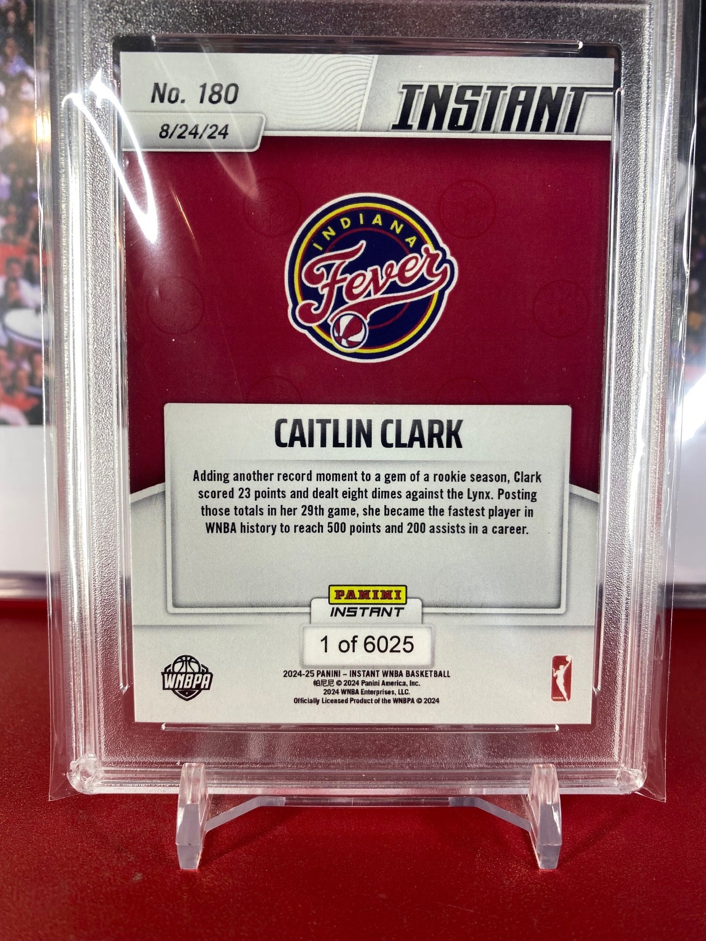 2024 Panini Instant WNBA #180 Caitlin Clark Rookie Card Another WNBA Record T.C.T. Graded Gem Mint 10
