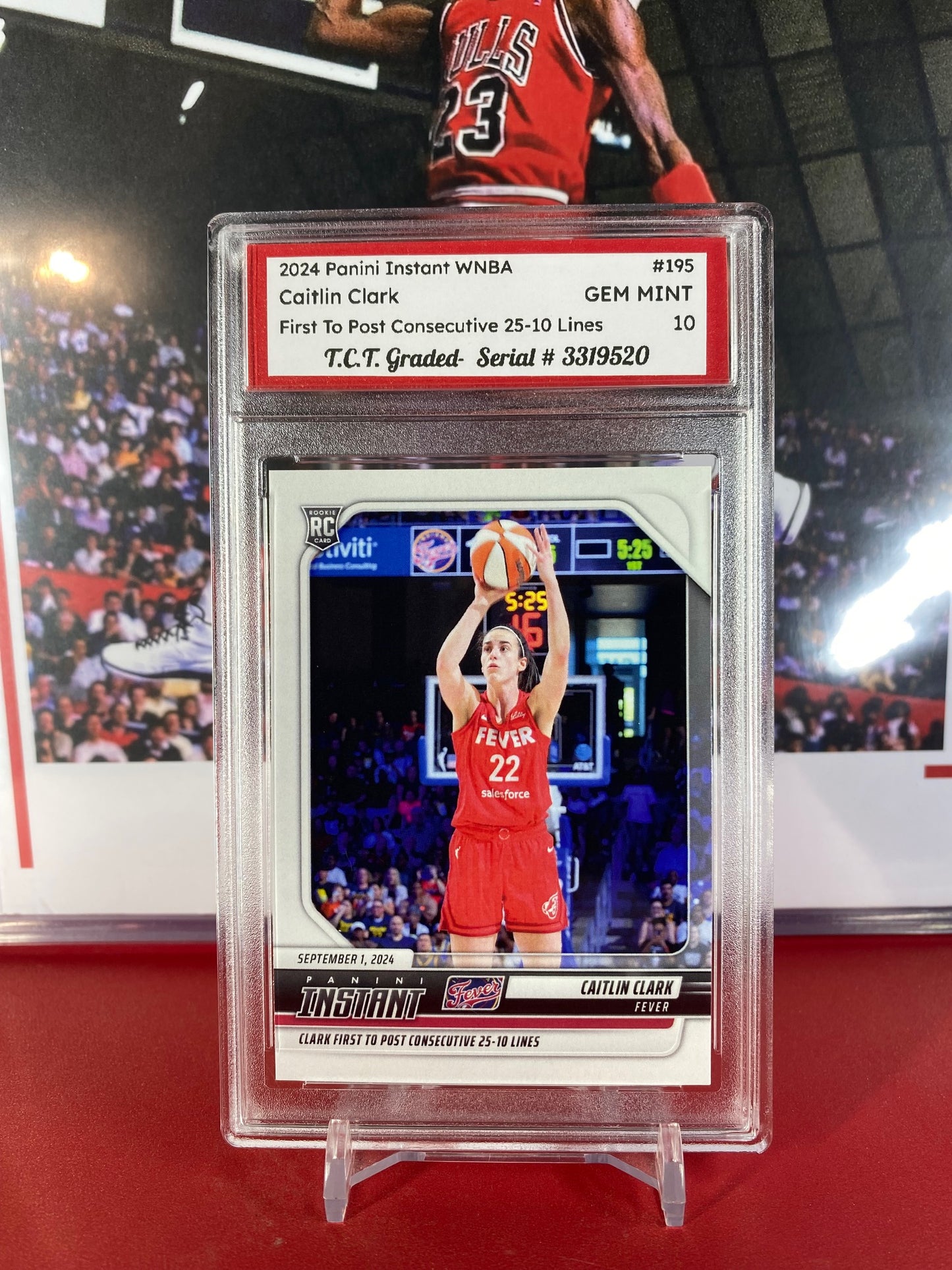 2024 Panini Instant #195 Caitlin Clark Rookie Card First To Post Consecutive 25-10 Lines T.C.T. Graded Gem Mint 10