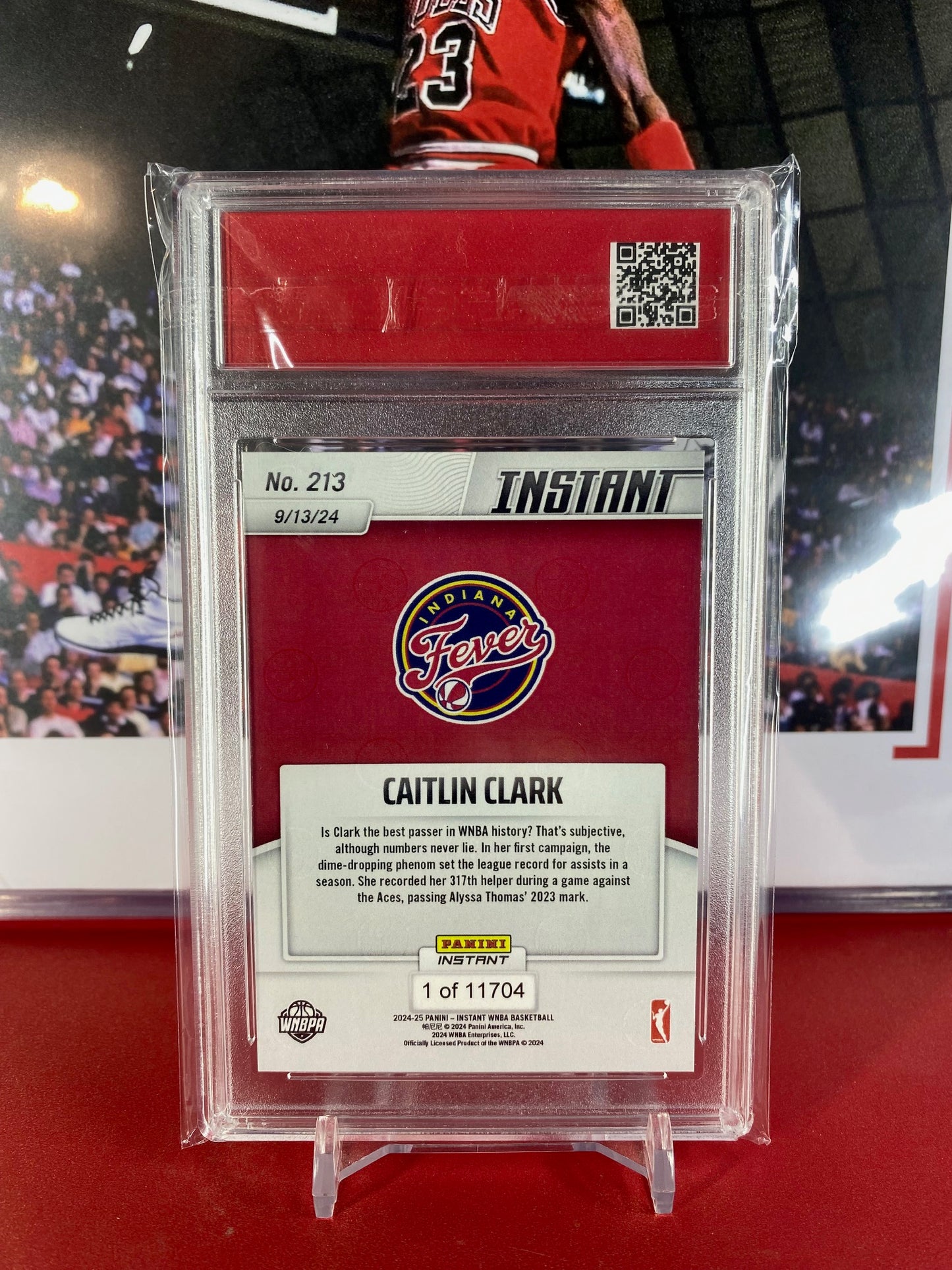2024 Panini Instant #213 Caitlin Clark Rookie Card Breaks Single-Season Assists Record T.C.T. Graded Gem Mint 10