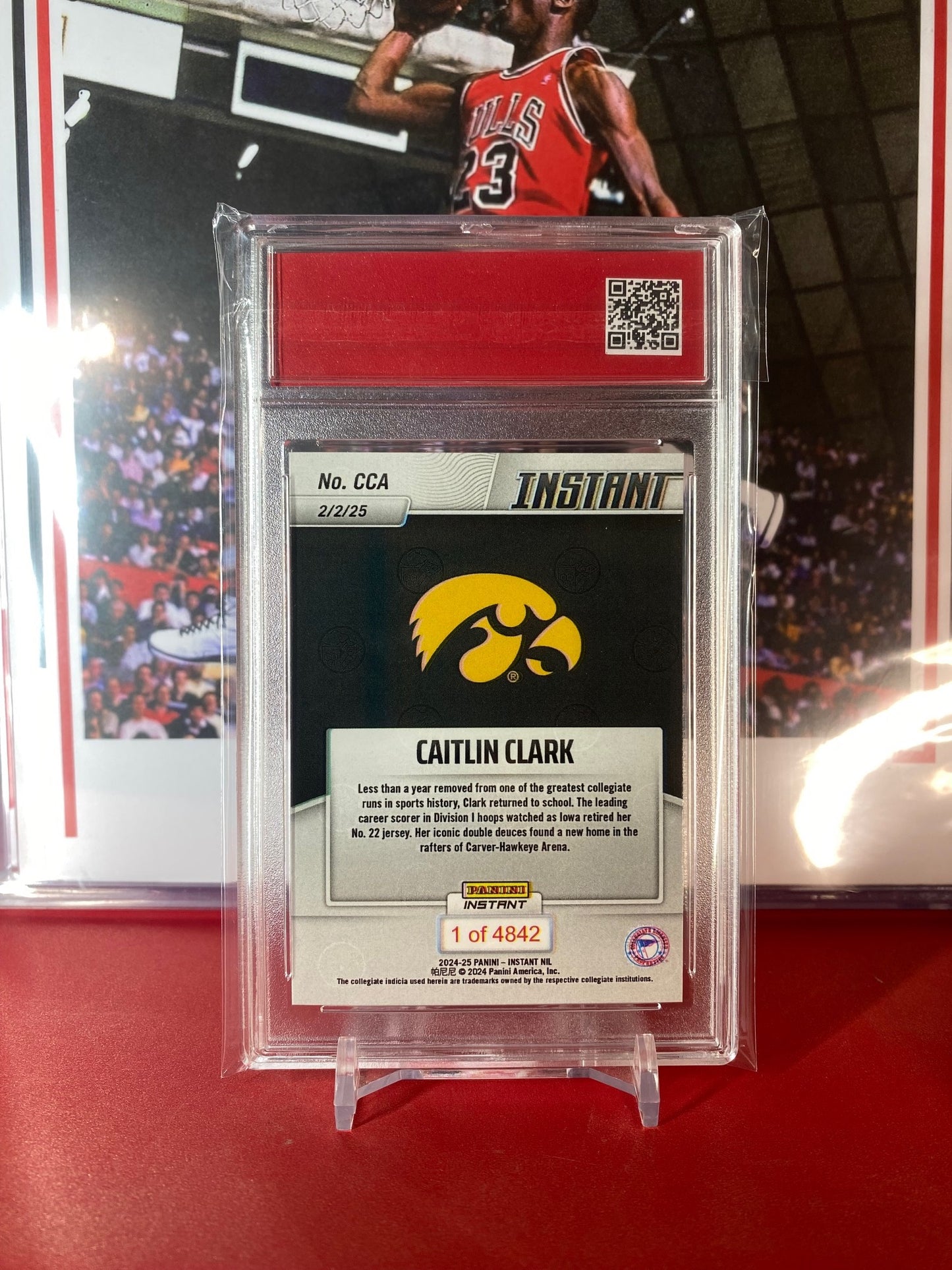 2024-25 Panini Instant Collegiate #CCA Caitlin Clark Rookie Card Iowa Retires Clarks Iconic No. 22 Jersey T.C.T. Graded Gem Mint 10