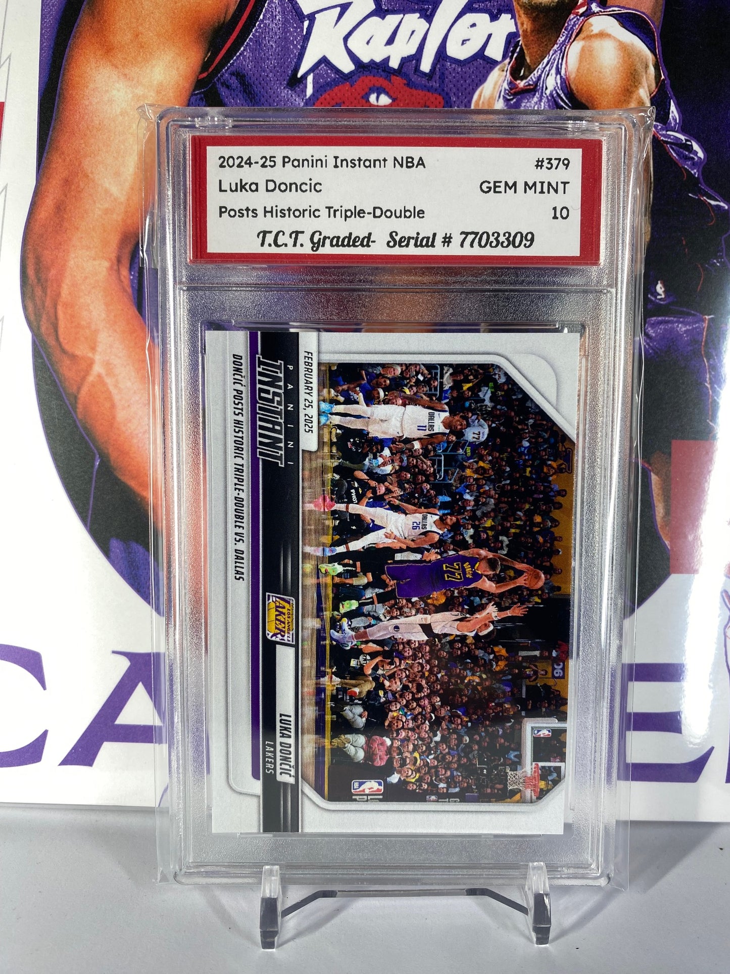 2024-25 Panini Instant NBA #379 Luka Doncic Post Historic Triple Double T.C.T. Graded Gem Mint 10