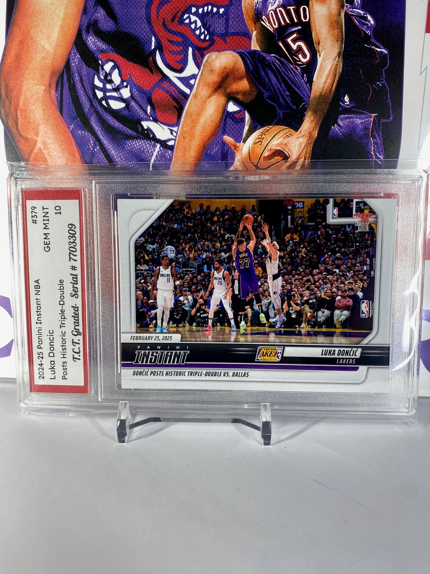 2024-25 Panini Instant NBA #379 Luka Doncic Post Historic Triple Double T.C.T. Graded Gem Mint 10