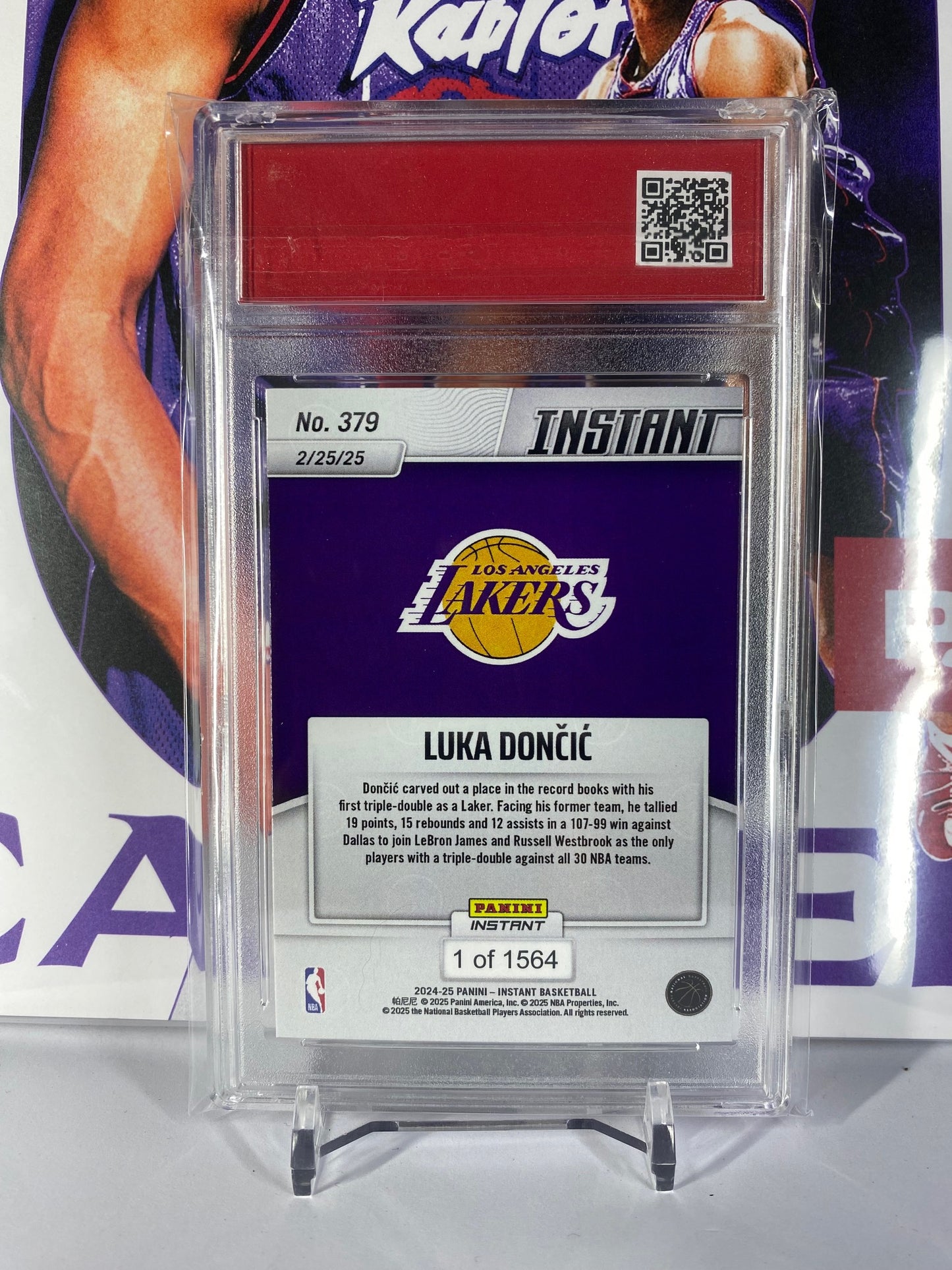 2024-25 Panini Instant NBA #379 Luka Doncic Post Historic Triple Double T.C.T. Graded Gem Mint 10
