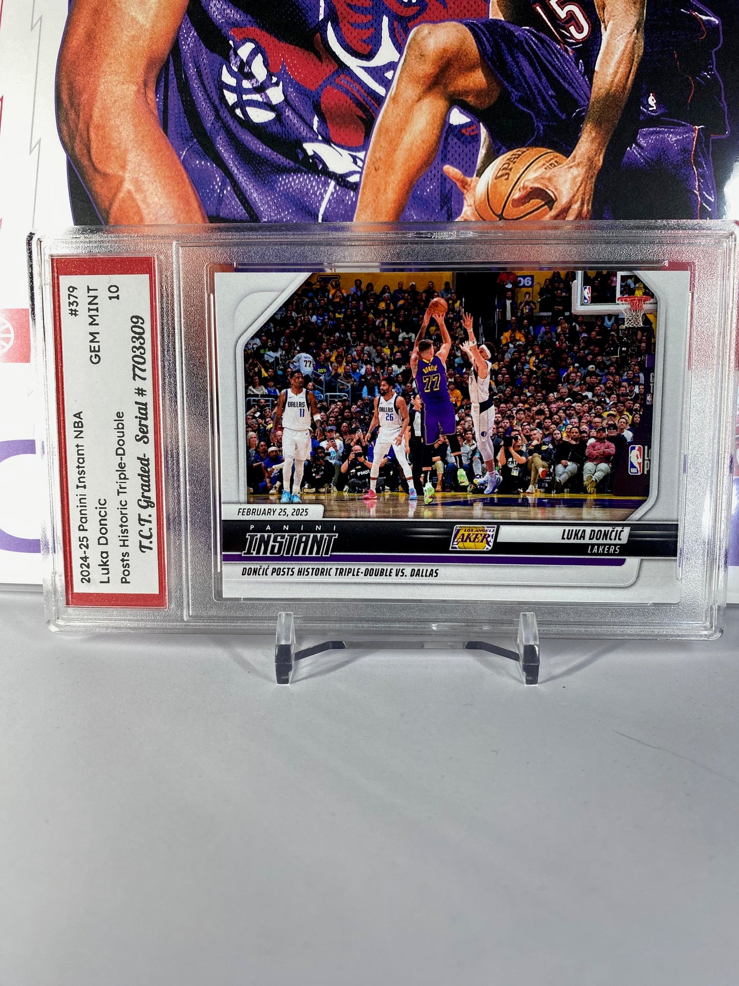 2024-25 Panini Instant NBA #379 Luka Doncic Post Historic Triple Double T.C.T. Graded Gem Mint 10