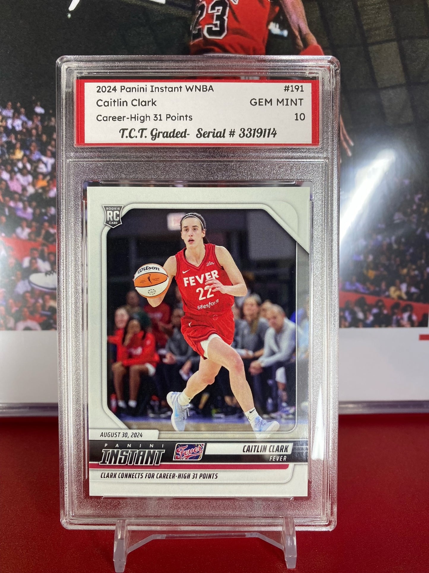 2024 Panini Instant #191 Caitlin Clark Rookie Card Career-High 31 Points T.C.T. Graded Gem Mint 10