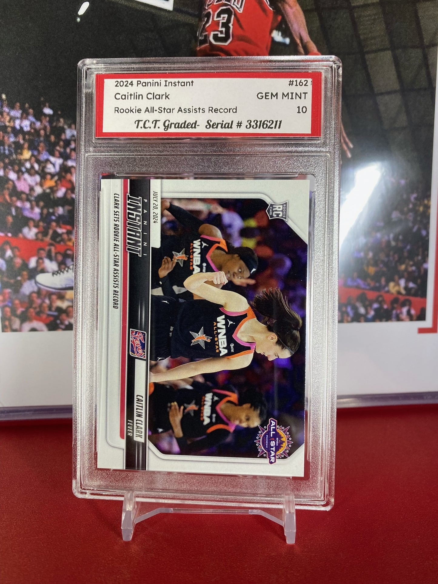 2024 Panini Instant #162 Caitlin Clark Rookie Card Sets Rookie All-Star Assists Record T.C.T. Graded Gem Mint 10