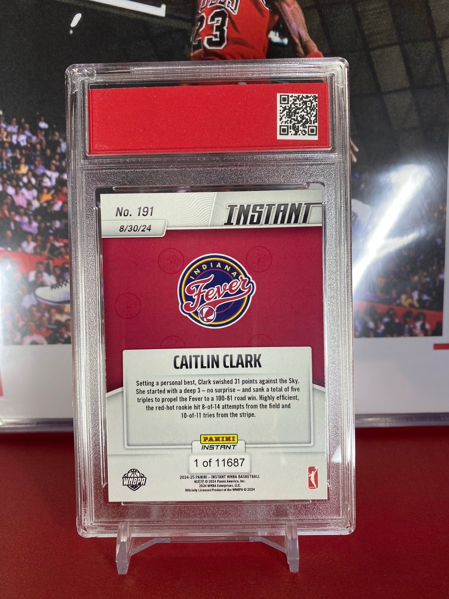 2024 Panini Instant #191 Caitlin Clark Rookie Card Career-High 31 Points T.C.T. Graded Gem Mint 10