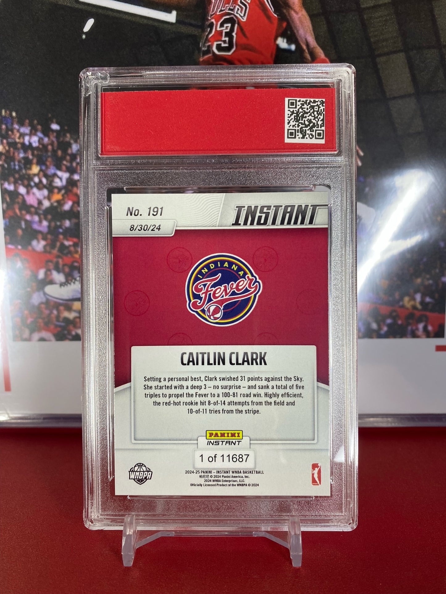 2024 Panini Instant #191 Caitlin Clark Rookie Card Career-High 31 Points T.C.T. Graded Gem Mint 10