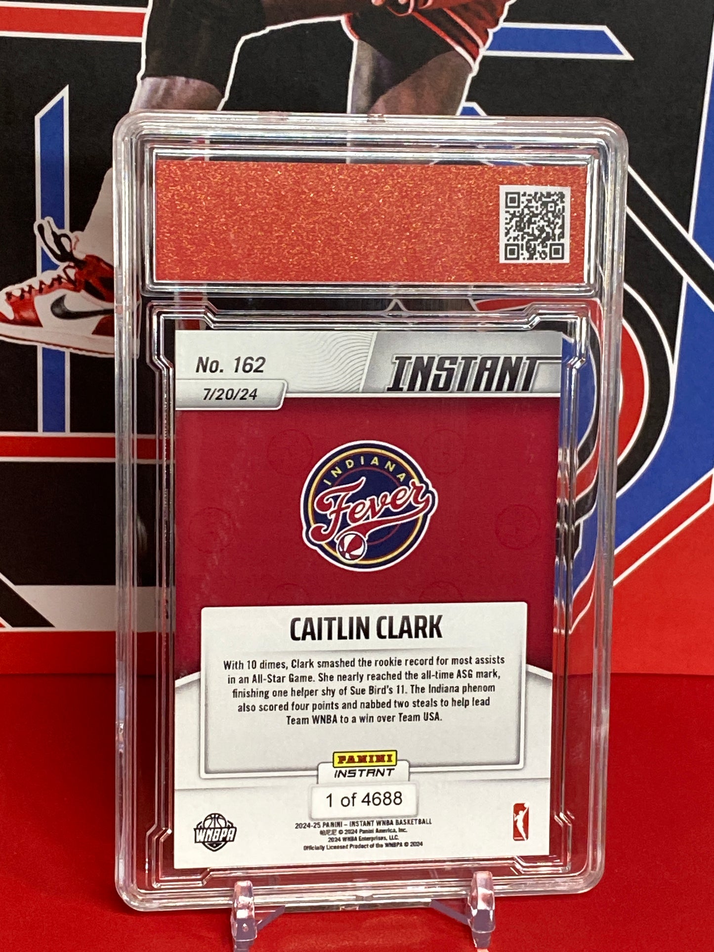 2024 Panini Instant #162 Caitlin Clark Rookie Card T.C.T. Graded Gem Mint 10 “Sets Rookie All-Star Assists Record”