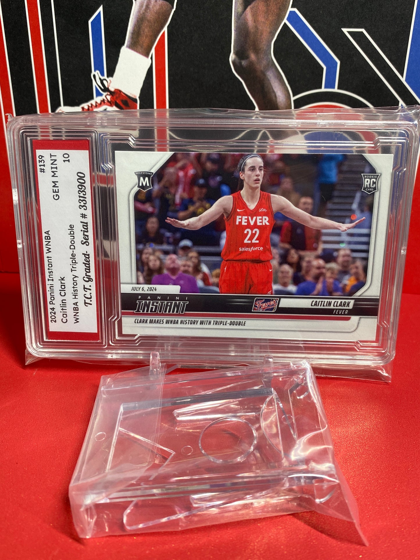 2024 Panini Instant WNBA #139 Caitlin Clark Rookie Card Makes WNBA History Triple-Double T.C.T. Graded Gem Mint 10