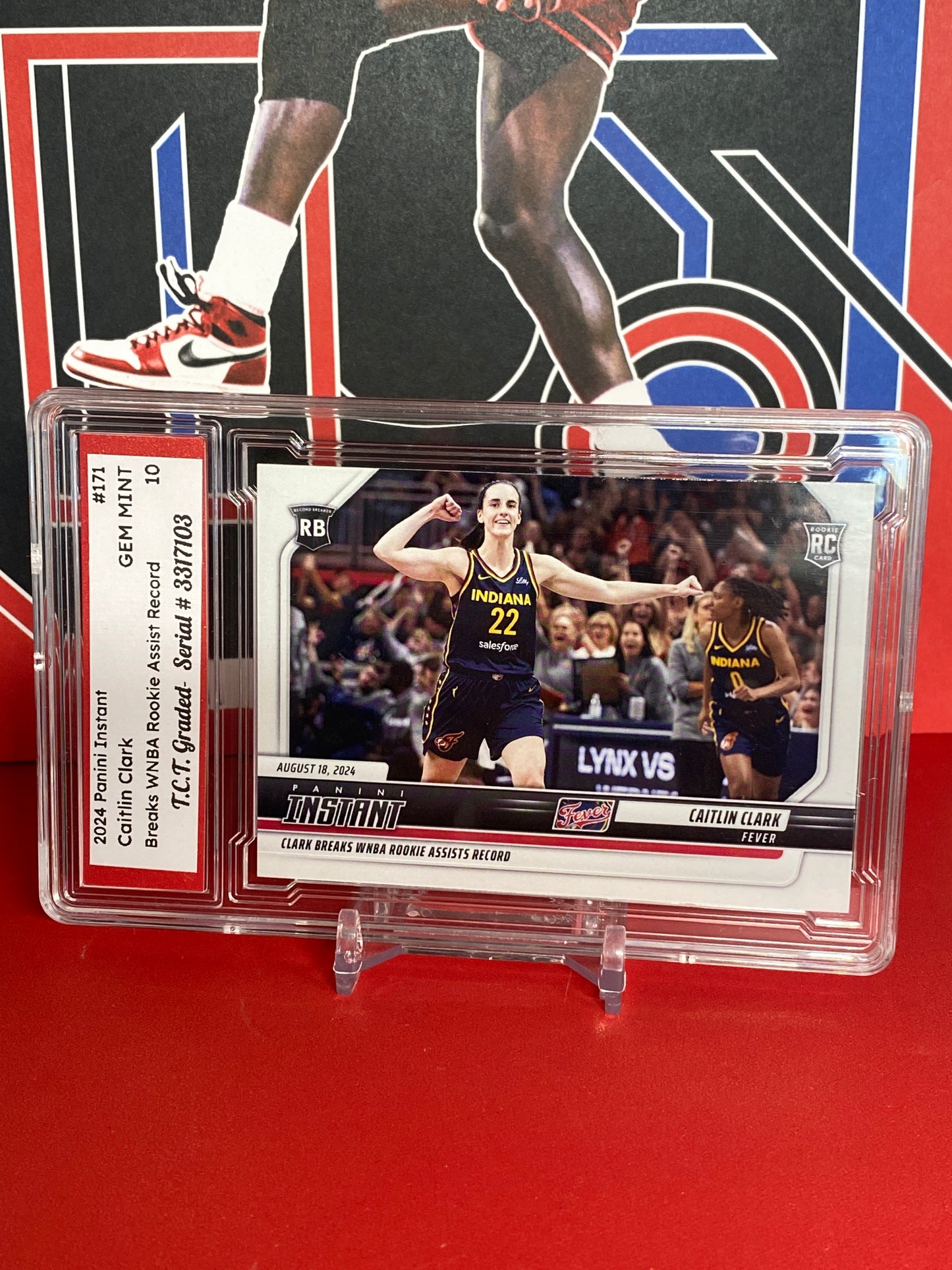 2024 Panini Instant #171  Caitlin Clark Rookie Card WNBA Rookie Assists Record T.C.T. Graded Gem Mint 10