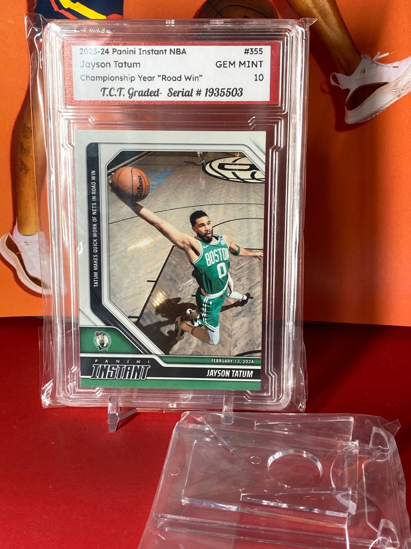 2023-24 Panini Instant NBA #355 Jayson Tatum Championship Year “Road Win” T.C.T. Graded Gem Mint 10