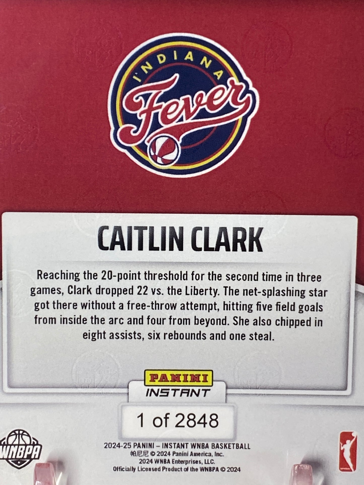 2024 Panini Instant #19 Caitlin Clark Rookie Card T.C.T. Graded GEM MINT 10