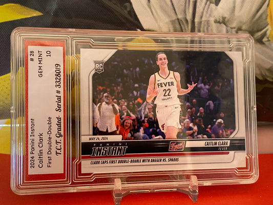 2024 Panini Instant WNBA #28 Caitlin Clark Rookie Card First Double-Double TCT GEM MINT 10