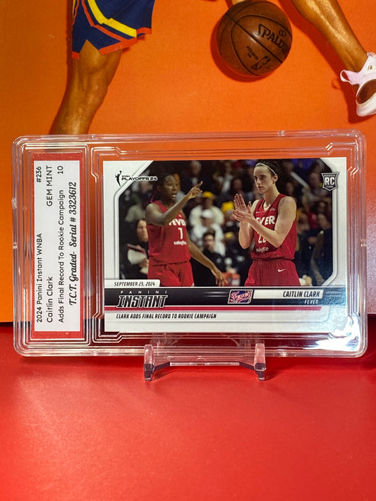 2024 Panini Instant WNBA #236 Caitlin Clark Rookie Card Adds Final Record T.C.T. Graded Gem Mint 10