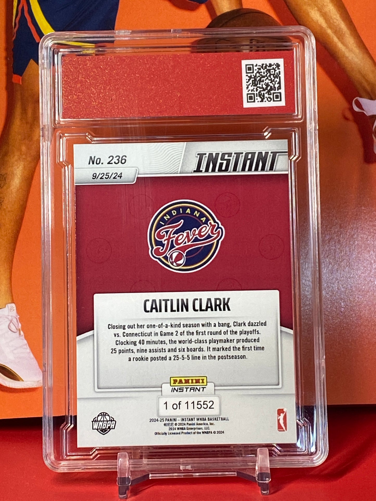 2024 Panini Instant WNBA #236 Caitlin Clark Rookie Card Adds Final Record T.C.T. Graded Gem Mint 10