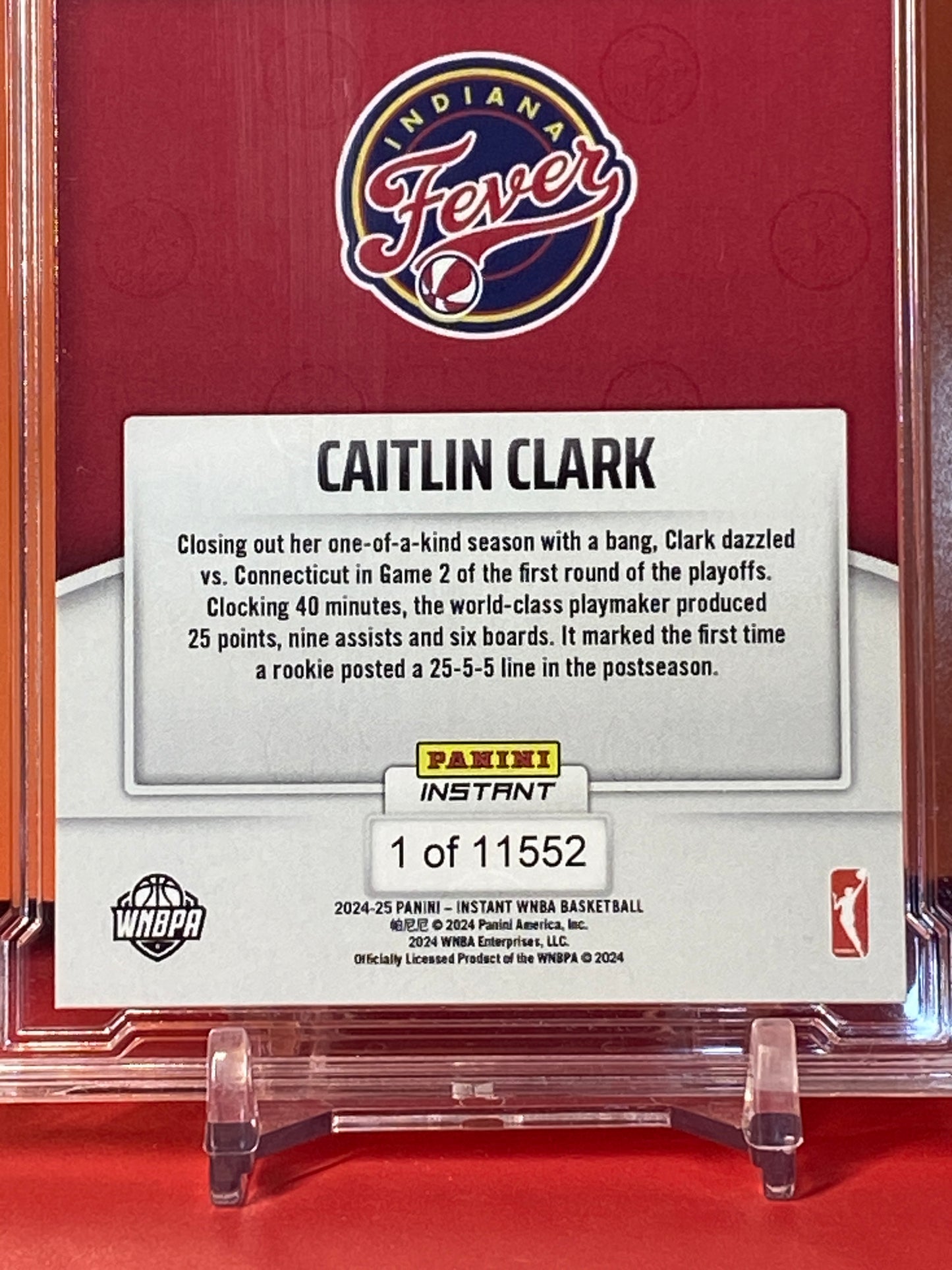 2024 Panini Instant WNBA #236 Caitlin Clark Rookie Card Adds Final Record T.C.T. Graded Gem Mint 10