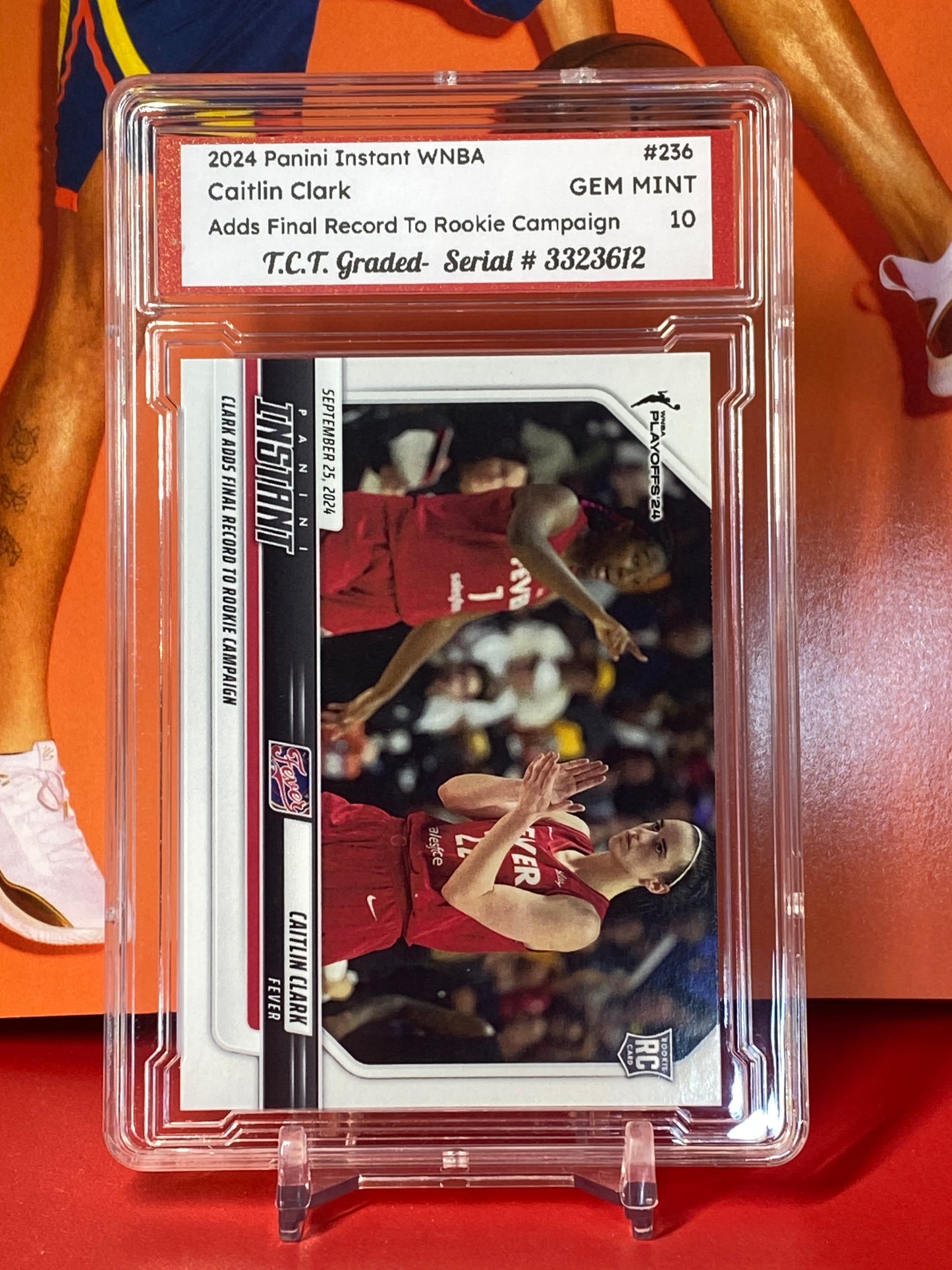 2024 Panini Instant WNBA #236 Caitlin Clark Rookie Card Adds Final Record T.C.T. Graded Gem Mint 10