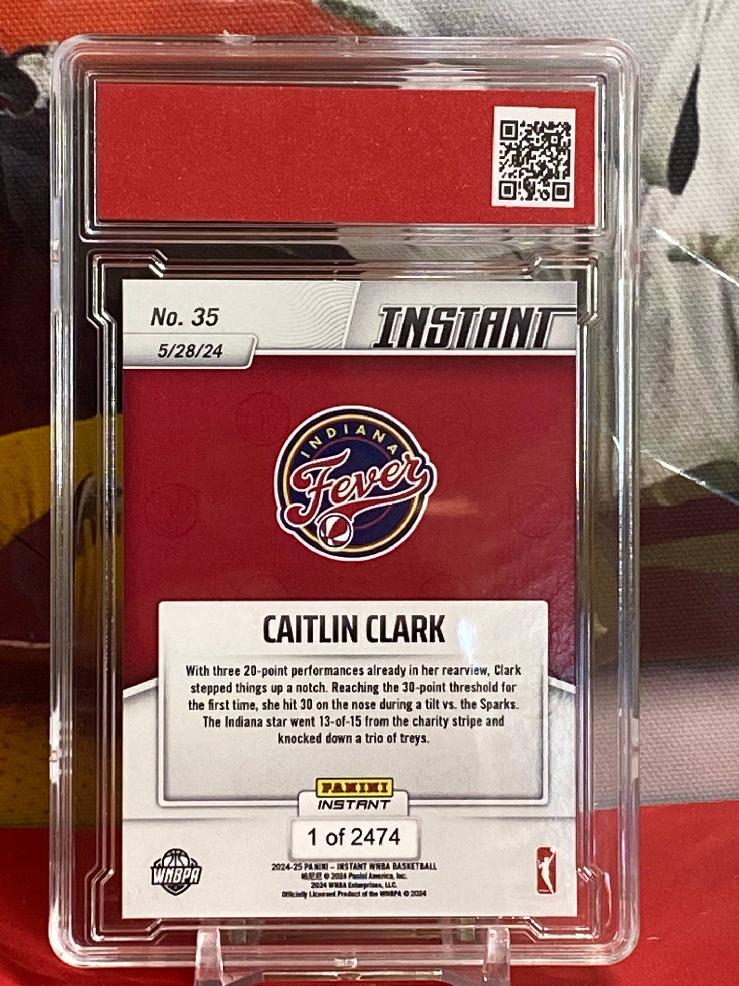 2024 Panini Instant #35 Caitlin Clark Rookie Card “raises the Bar” T.C.T. Graded Gem Mint 10