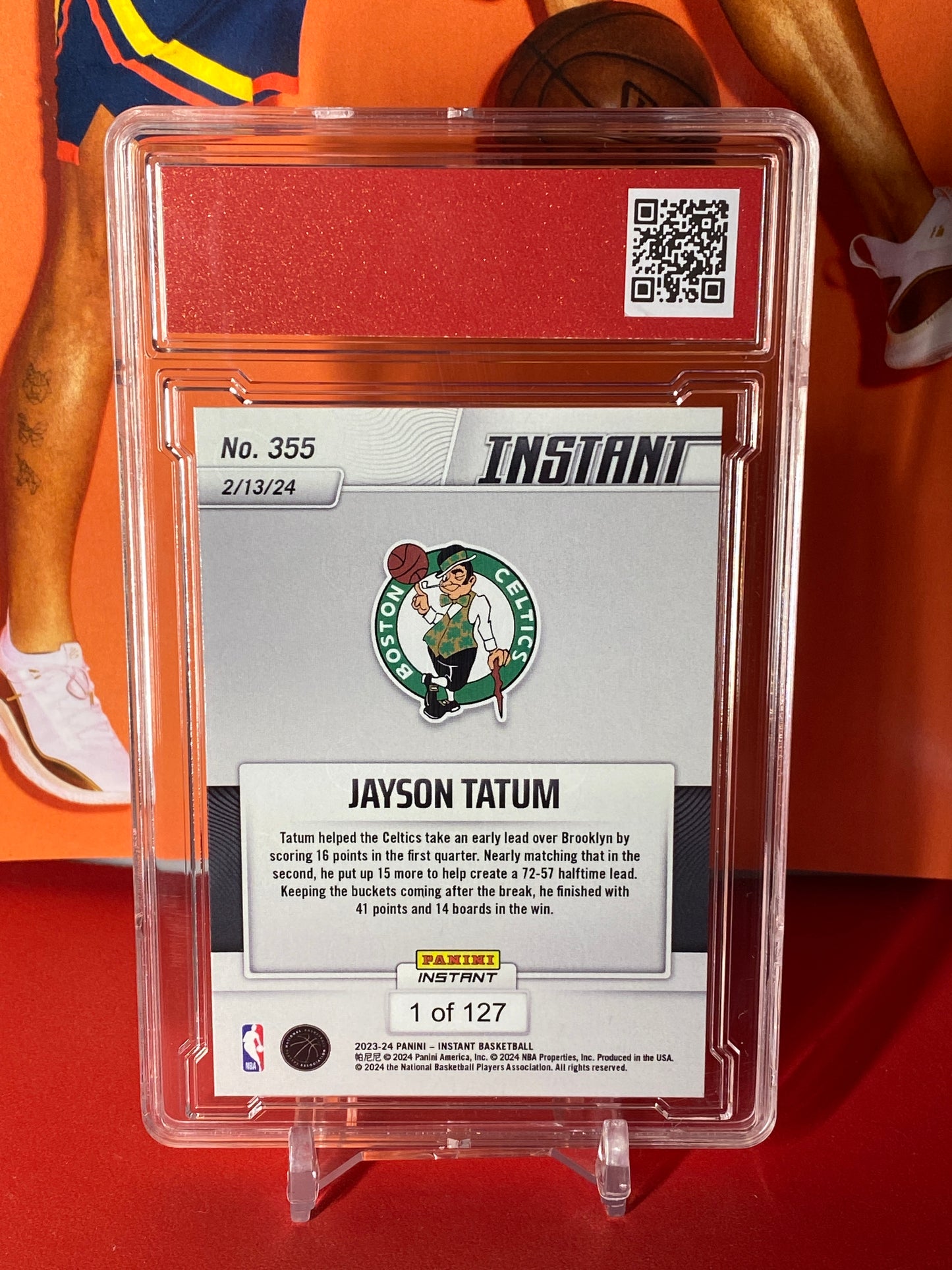 2023-24 Panini Instant NBA #355 Jayson Tatum Championship Year “Road Win” T.C.T. Graded Gem Mint 10