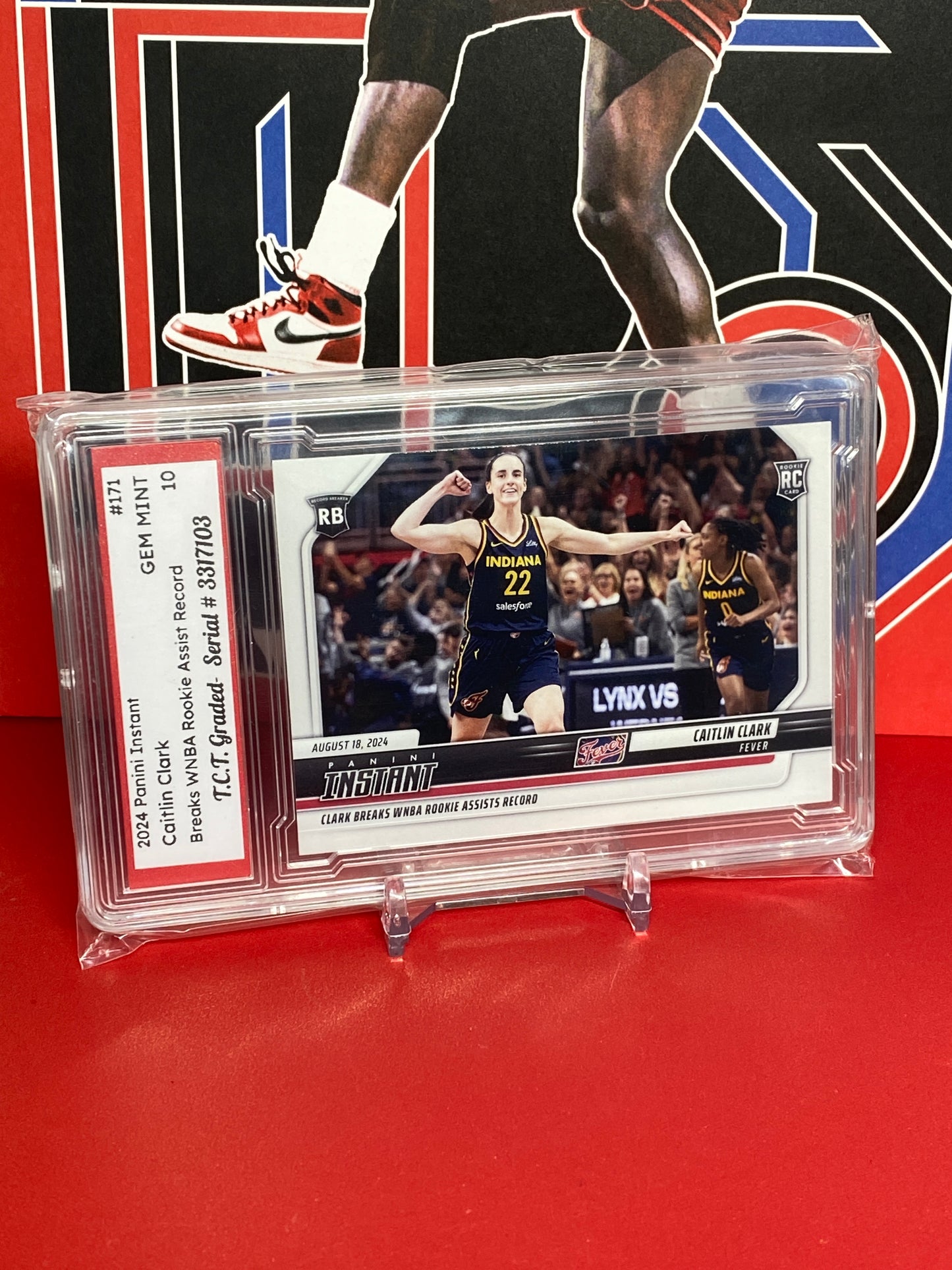 2024 Panini Instant #171  Caitlin Clark Rookie Card WNBA Rookie Assists Record T.C.T. Graded Gem Mint 10