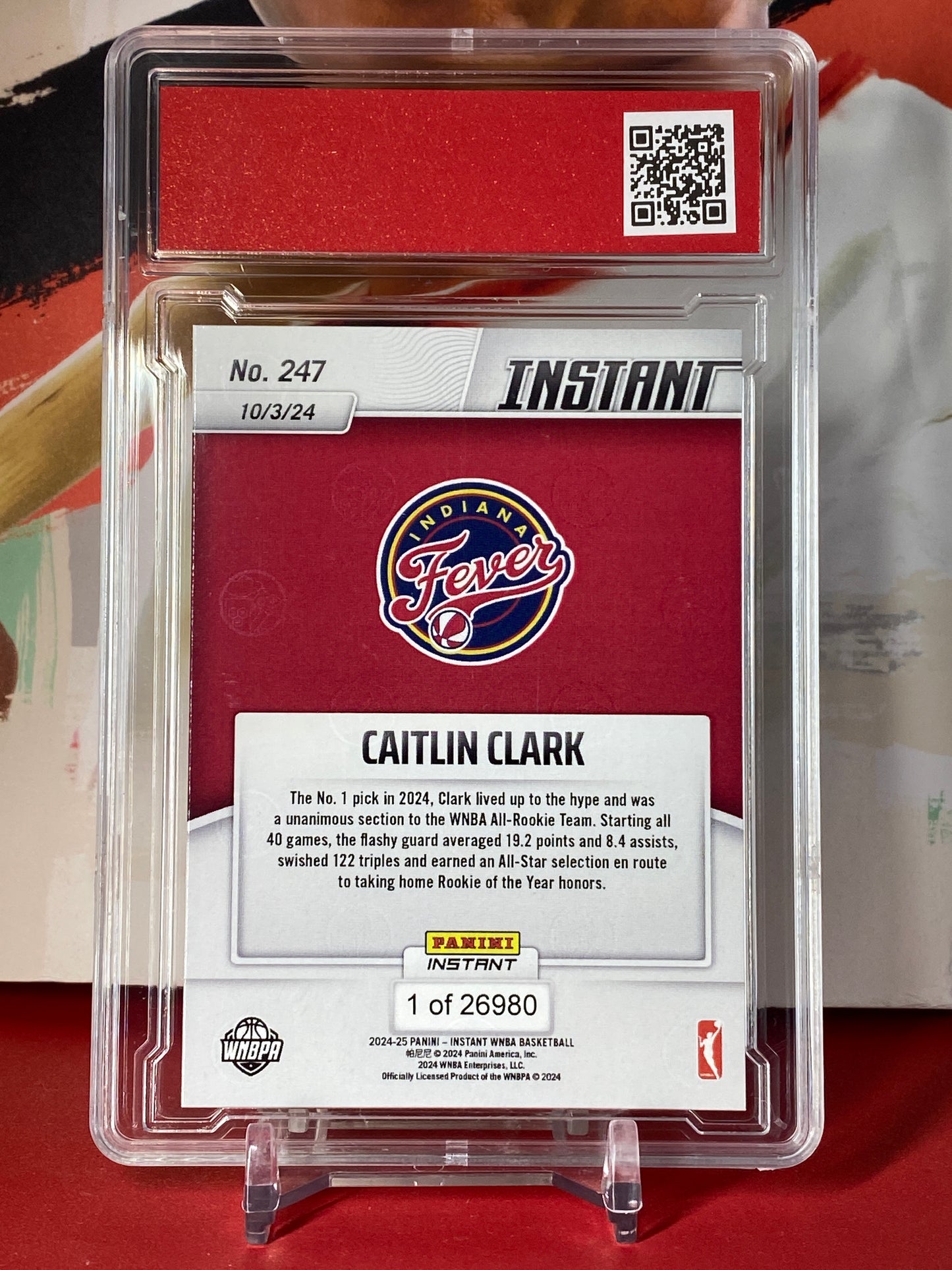 2024 Panini Instant WNBA #247 Caitlin Clark WNBA ALL-ROOKIE TEAM T.C.T. Graded Gem Mint 10