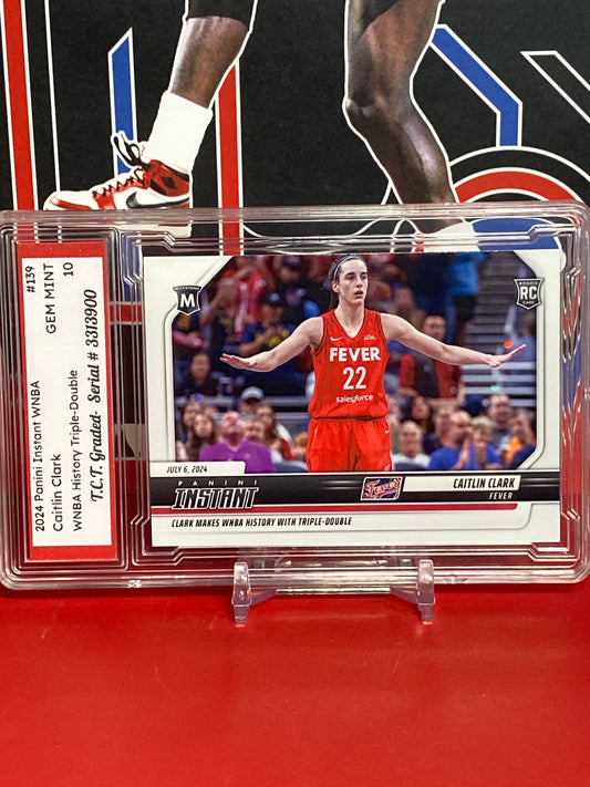 2024 Panini Instant WNBA #139 Caitlin Clark Rookie Card Makes WNBA History Triple-Double T.C.T. Graded Gem Mint 10